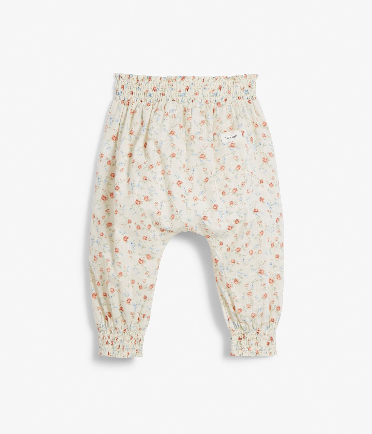 Pluderhose mit Rosenprint - Naturweiß - 3