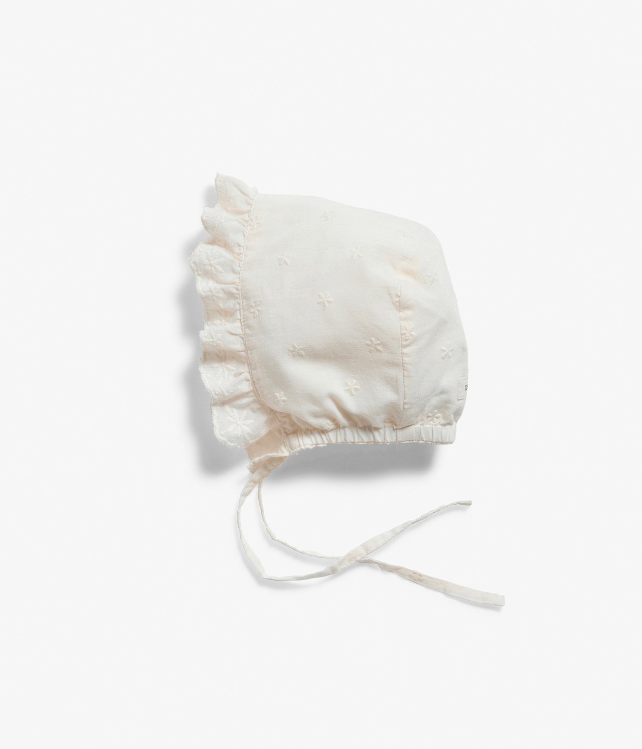 Embroidered bonnet - Off-white - 2