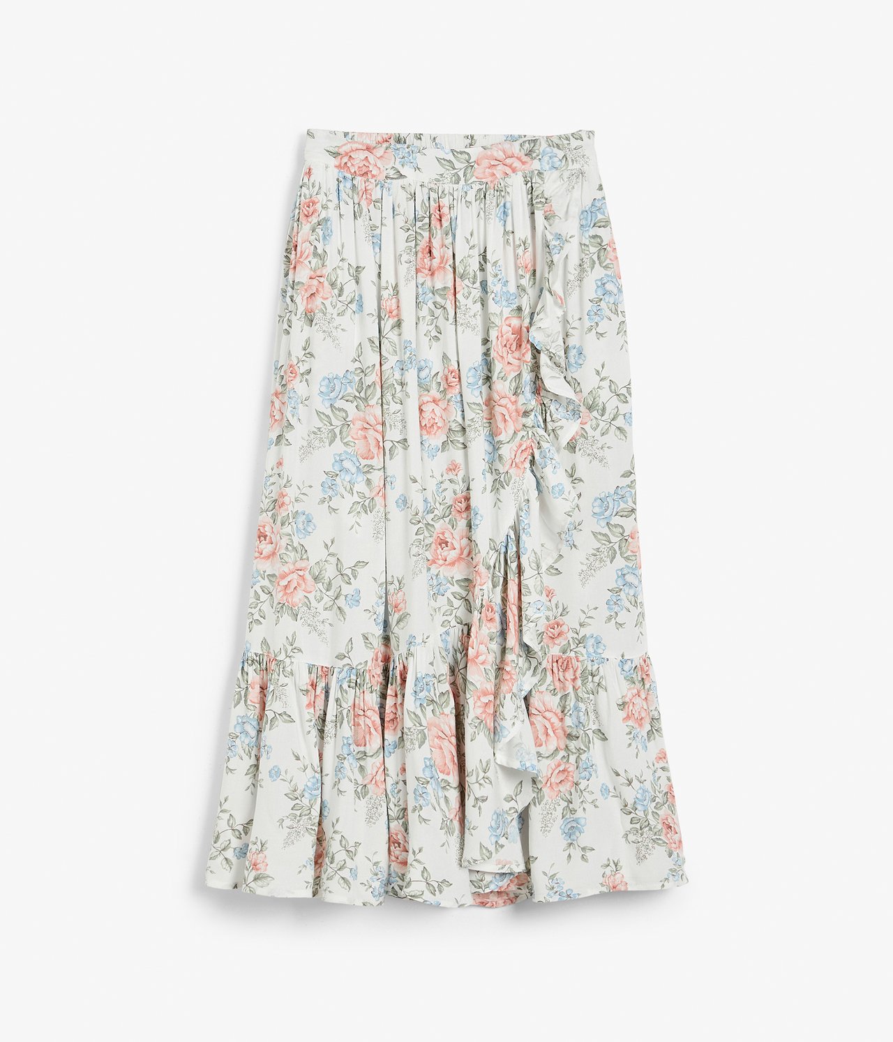 Women's floral wrap skirt - Off-white - 6