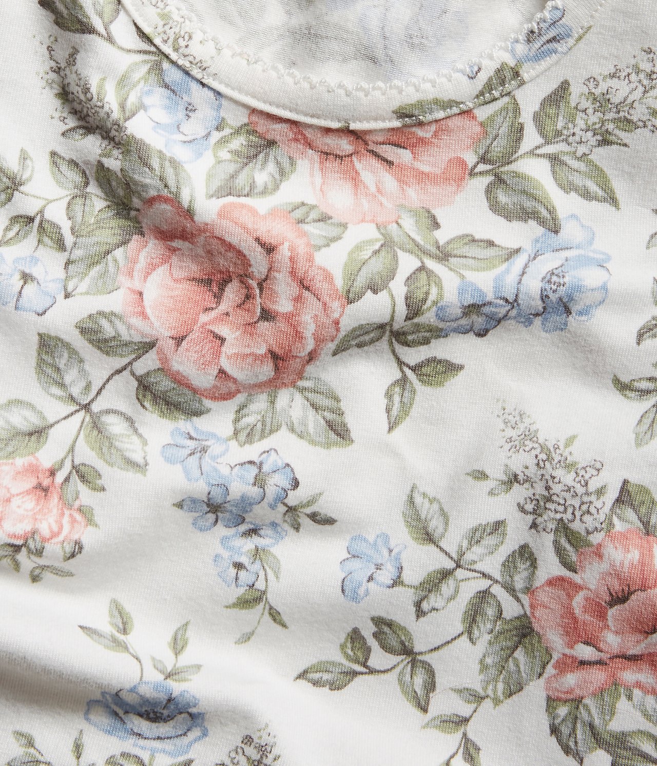 Floral short-sleeved top - Off-white - 1
