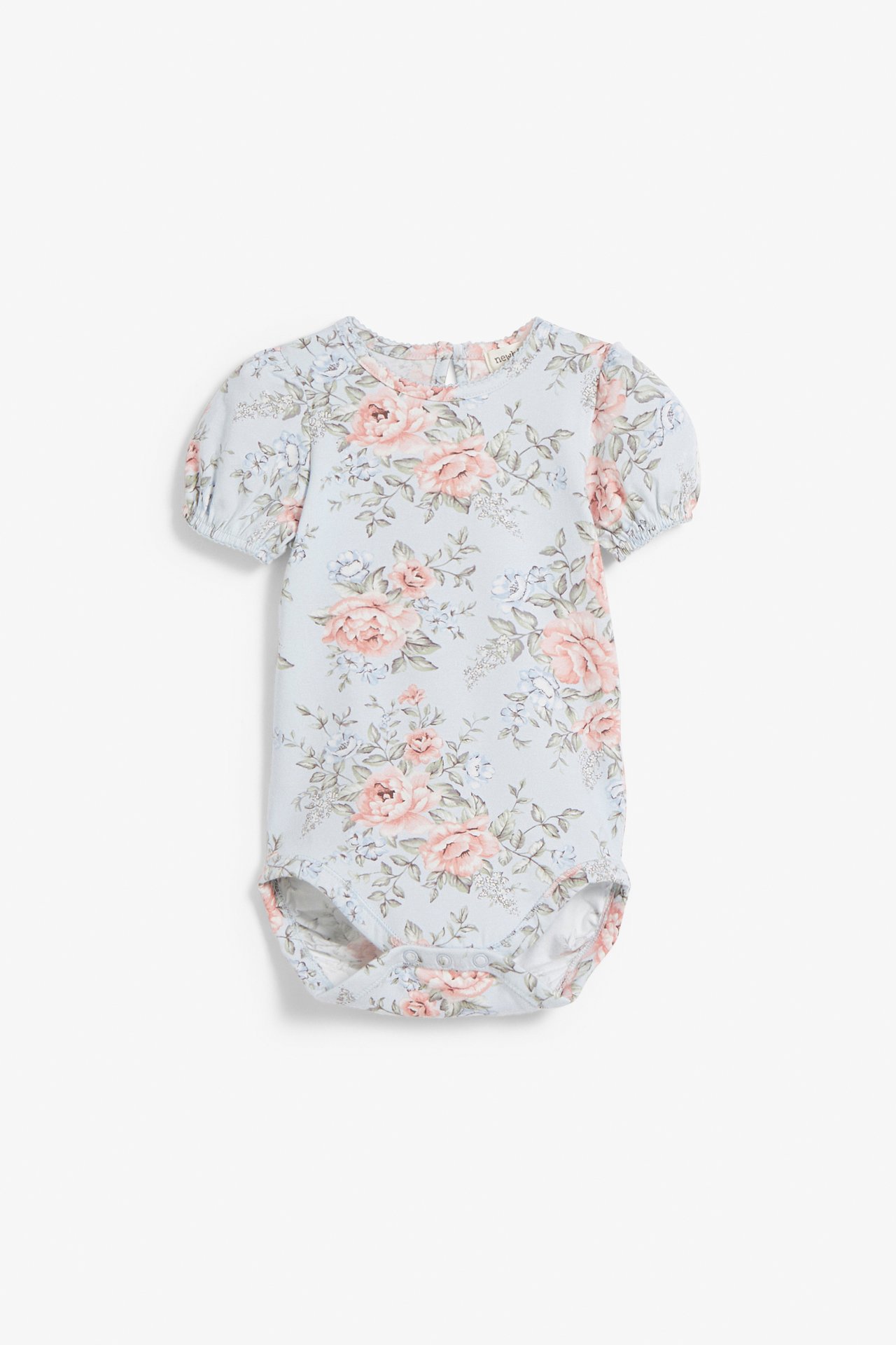 Body mit Blumenmuster - Hellblau  - 2