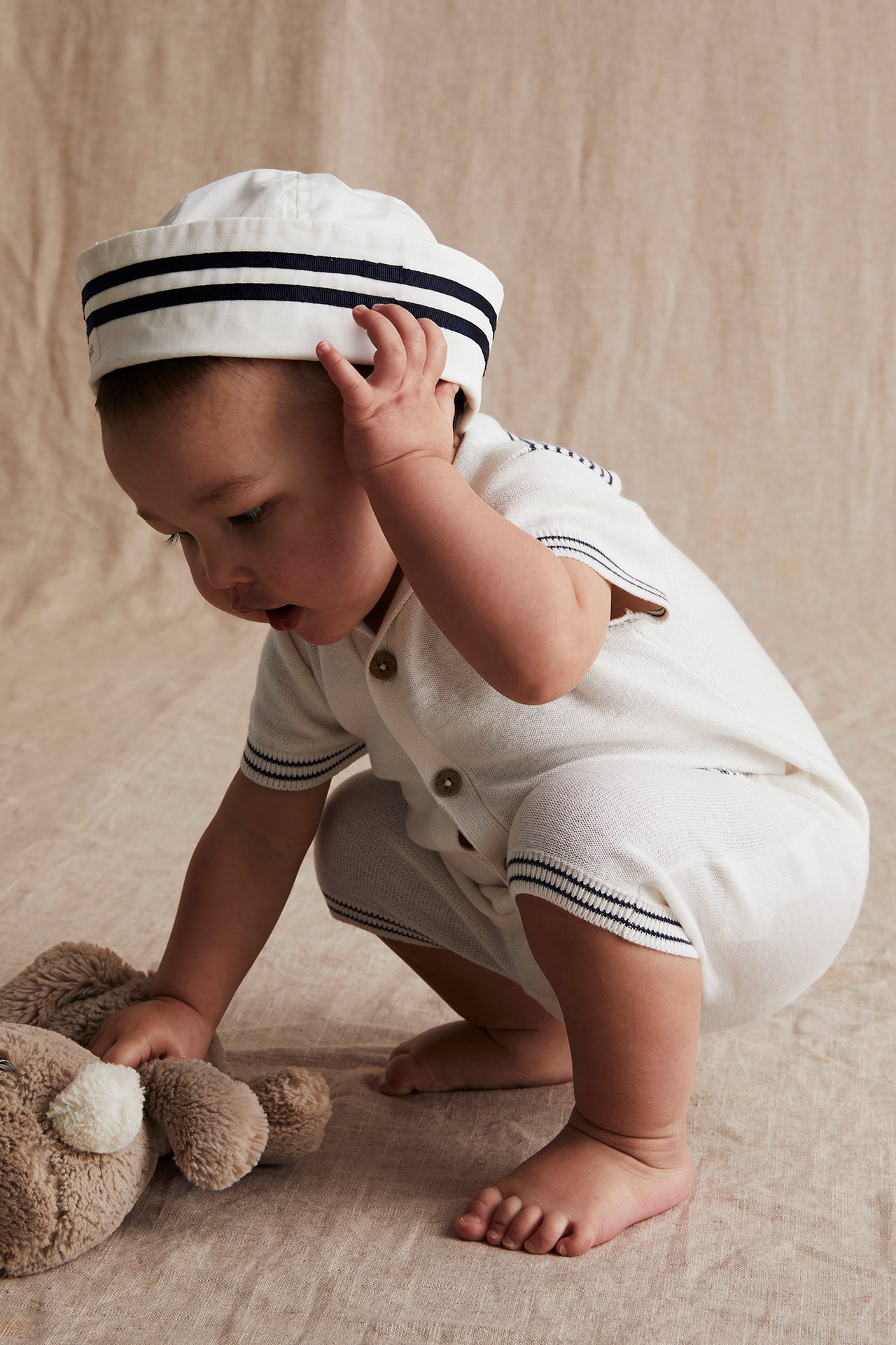 Whale Sailor's romper - Off-white - 1