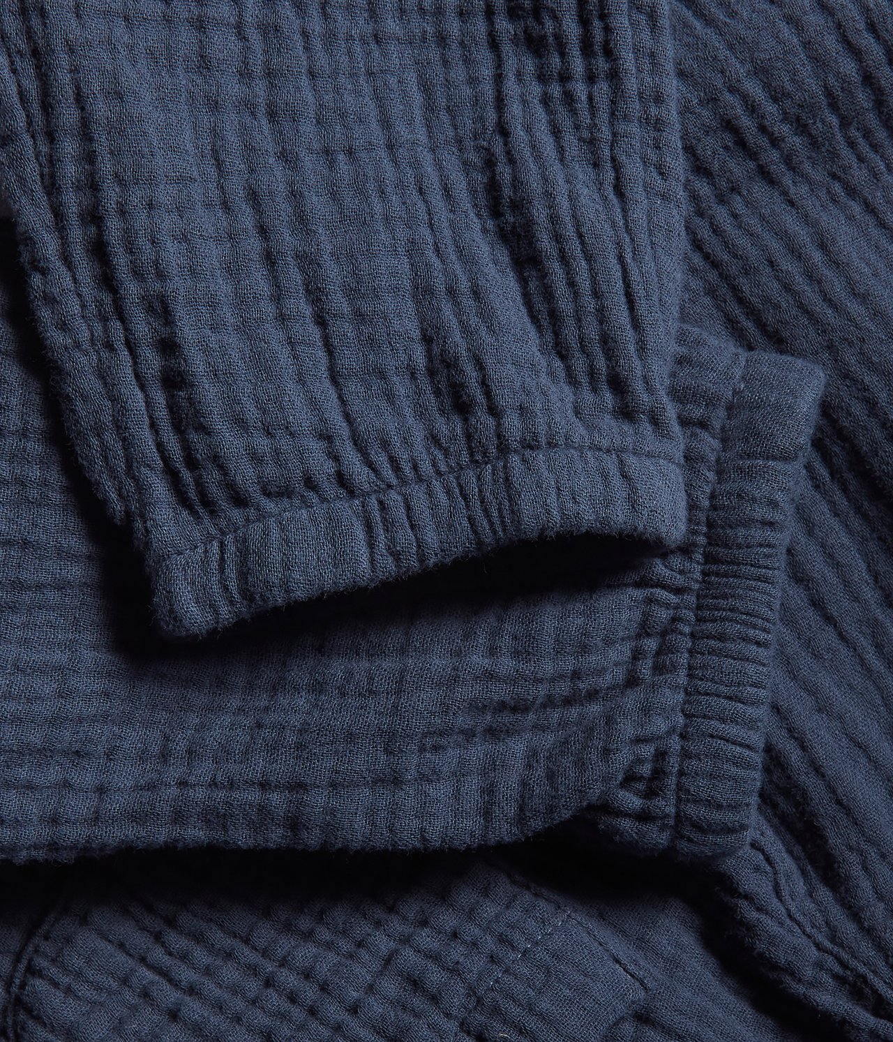 Cotton muslin joggers - Dark blue - 1