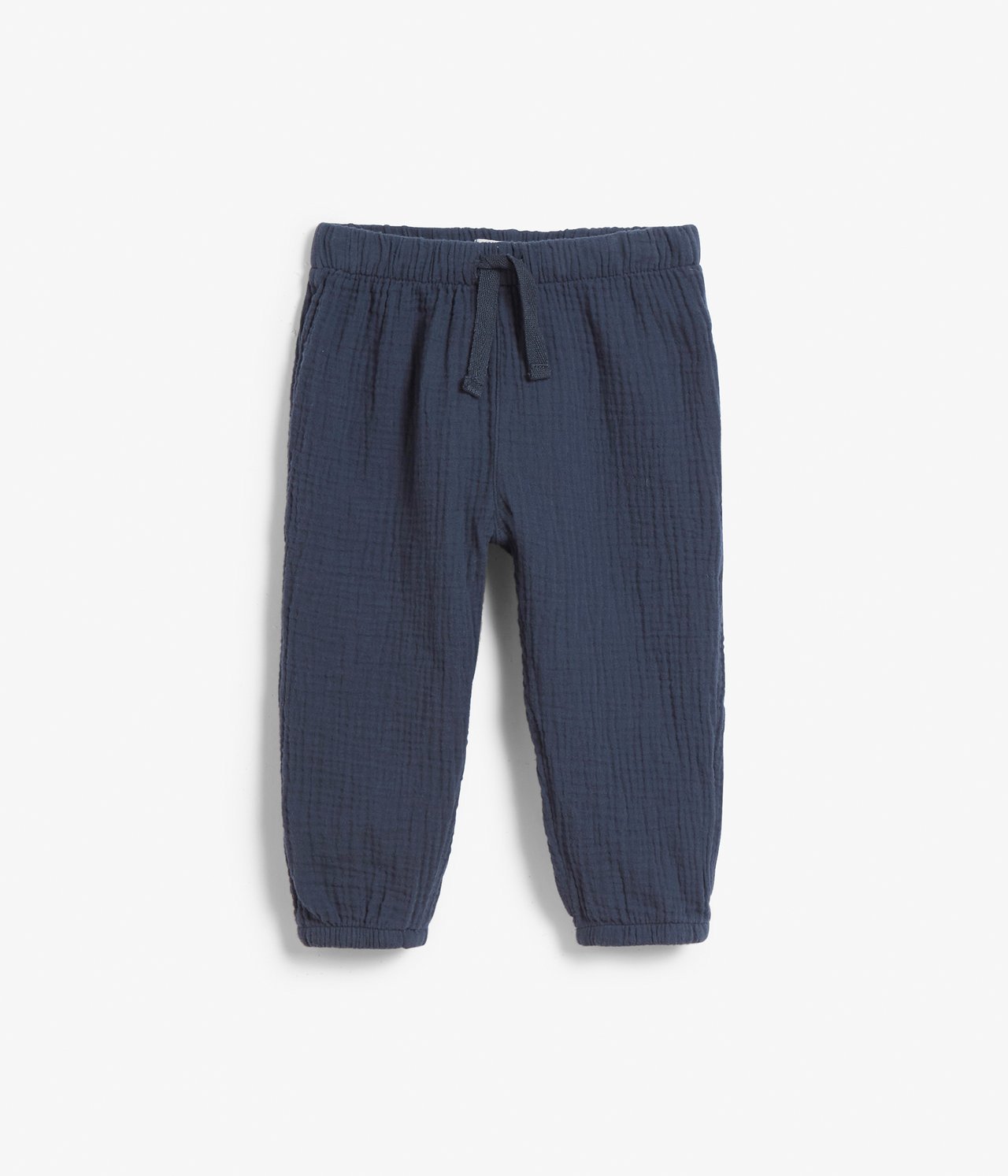 Cotton muslin joggers - Dark blue - 2