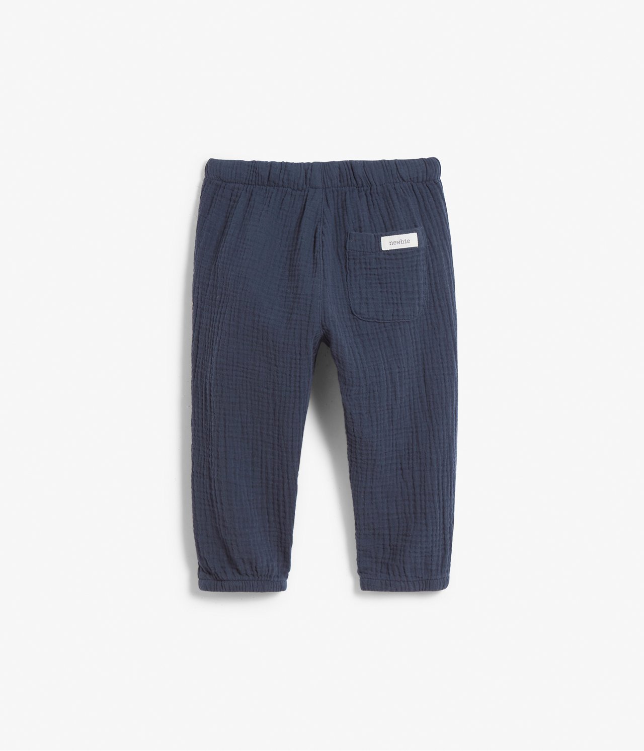Cotton muslin joggers - Dark blue - 3