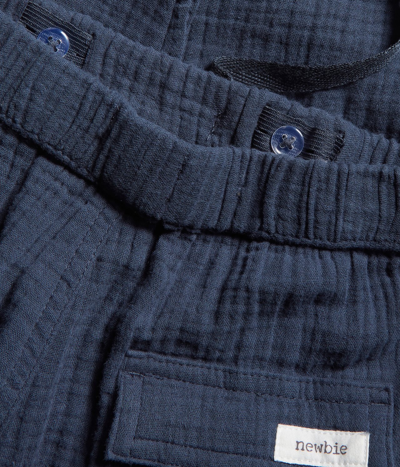 Cotton muslin joggers - Dark blue - 3