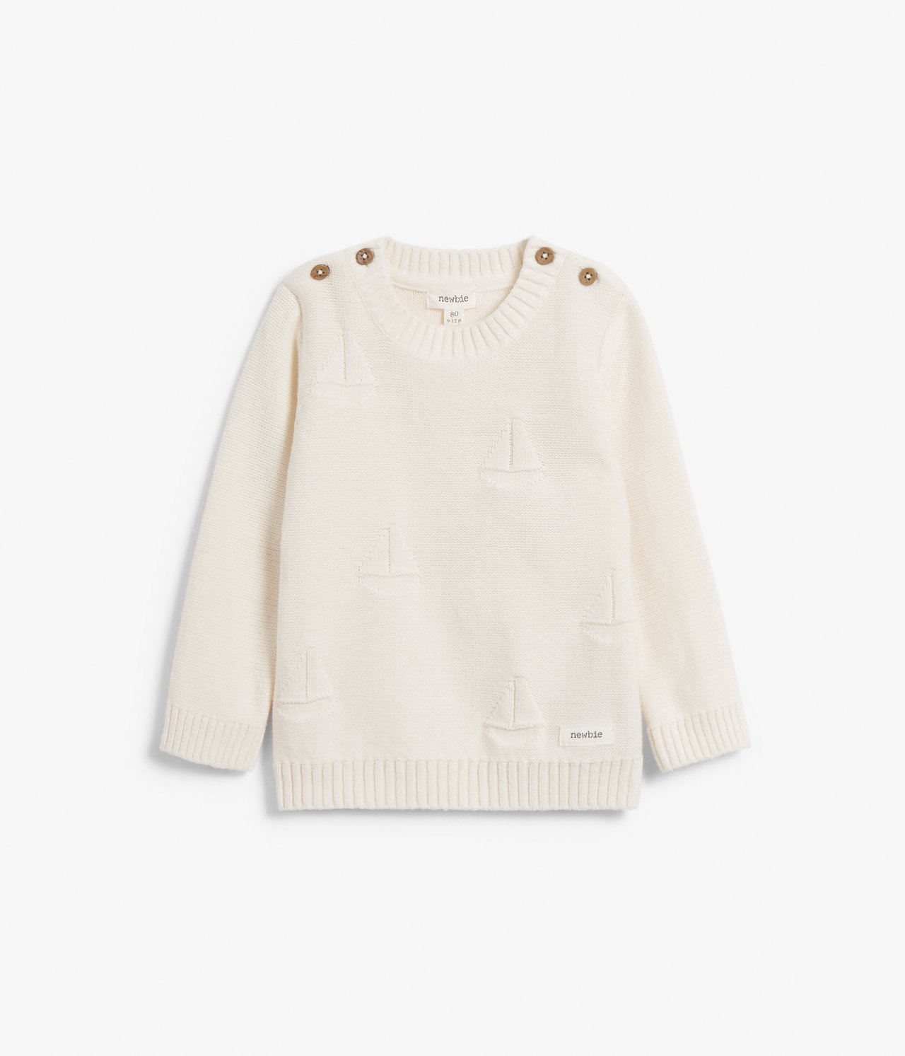 Sail boat knitted sweater - Off-white - 2