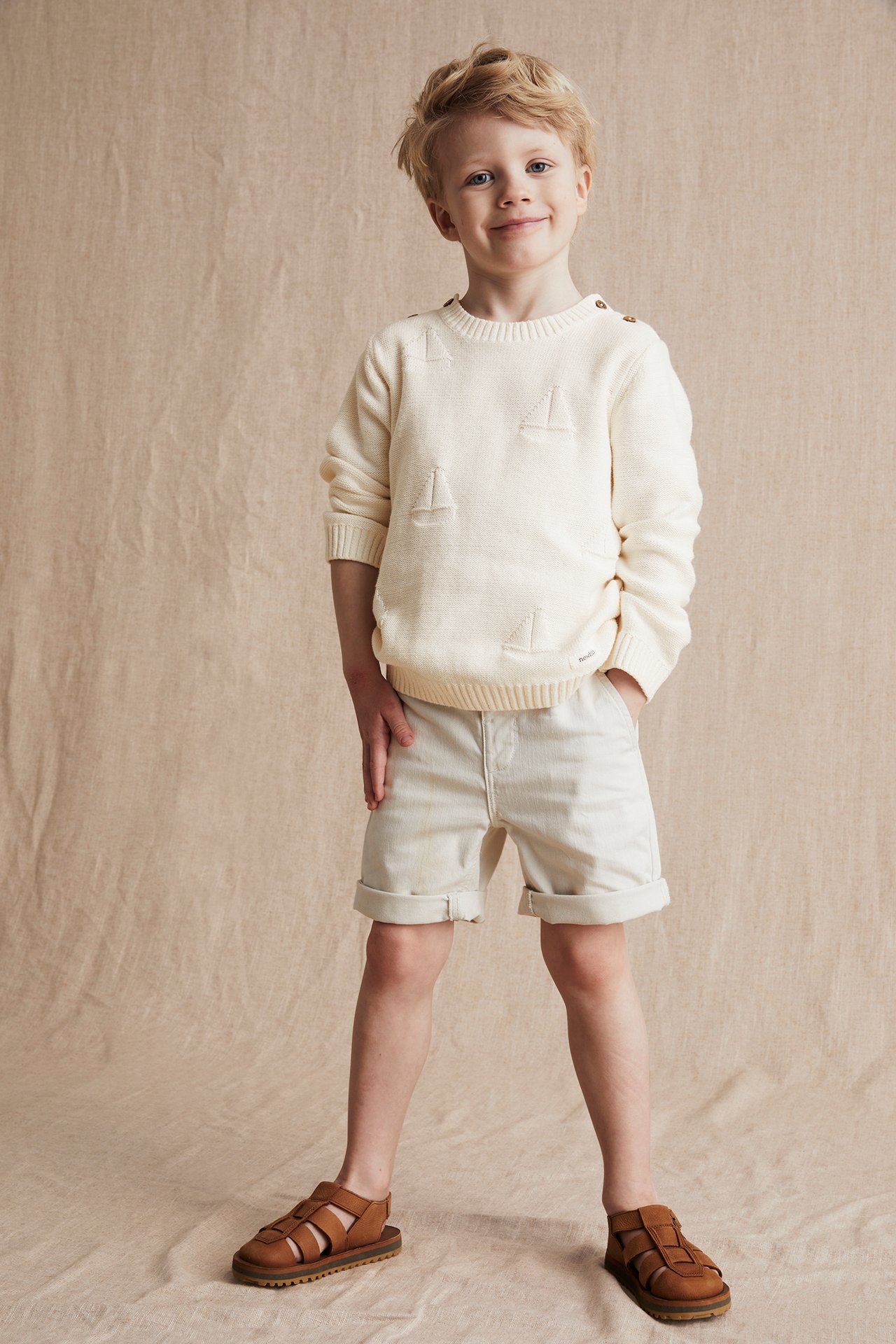 Strickpullover mit Segelboot-Muster - Naturweiß - 3