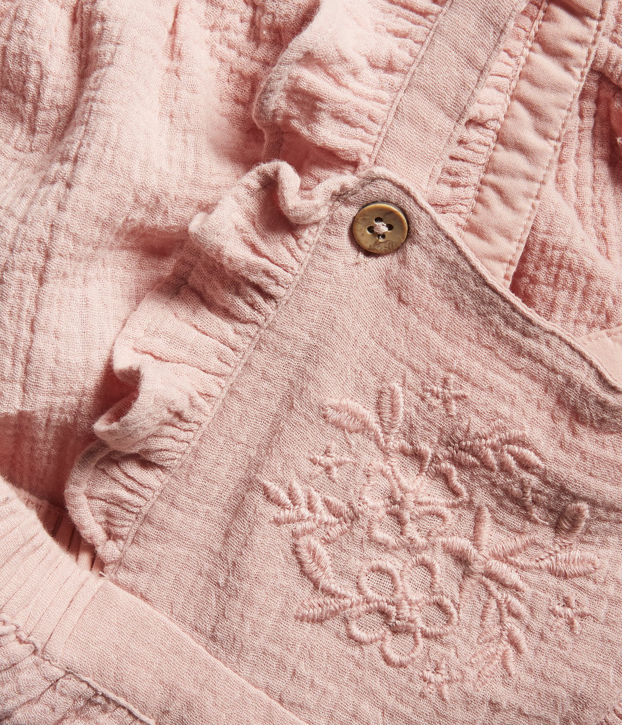 Embroidered suspender shorts - Pink - 1
