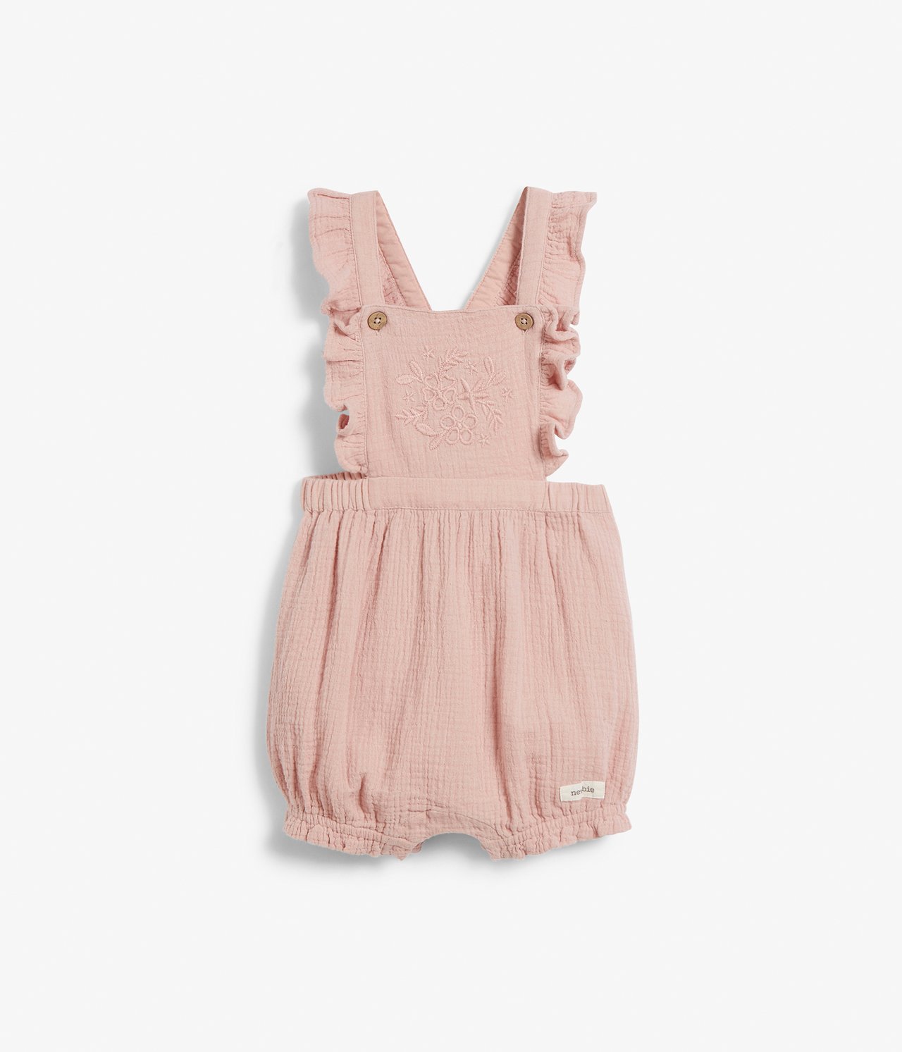 Embroidered suspender shorts - Pink - 2