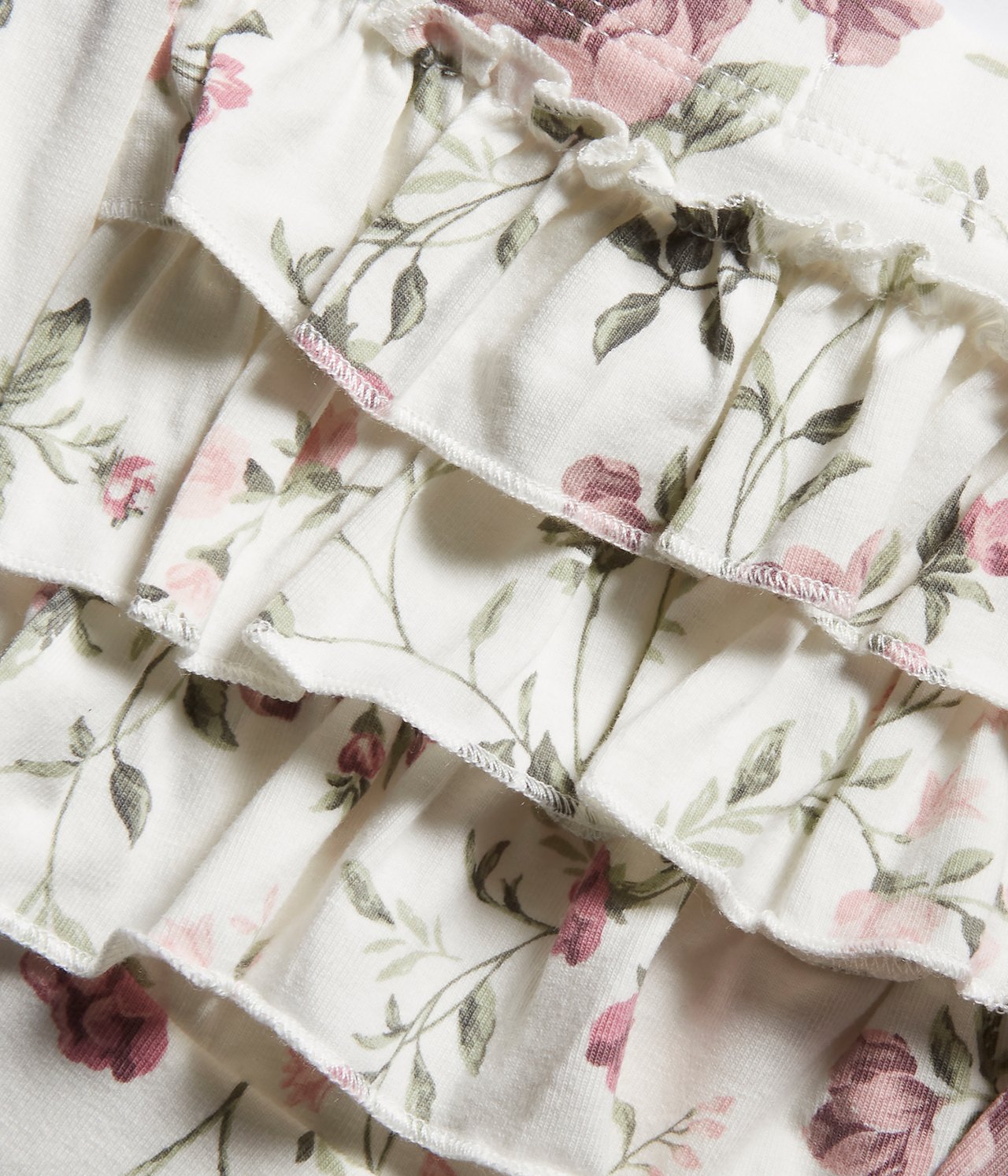 Floral ruffle leggings - Off-white - 1