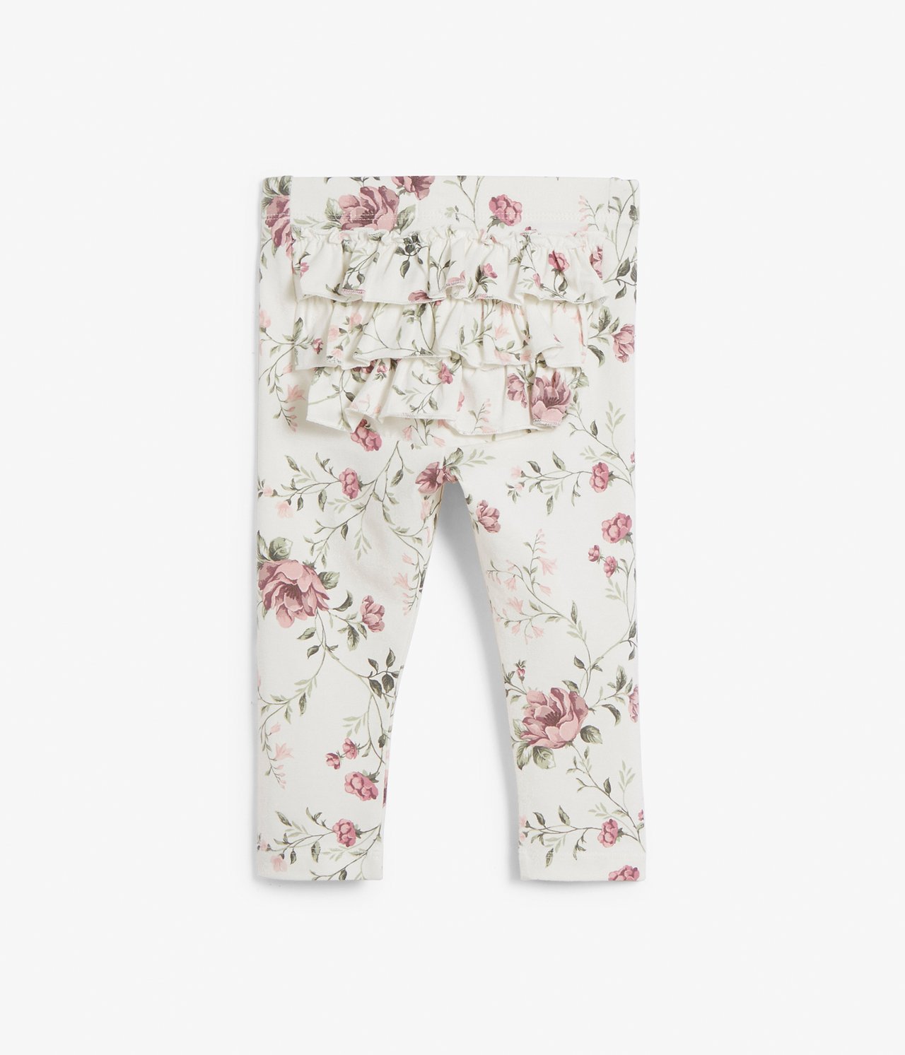 Floral ruffle leggings - Off-white - 2