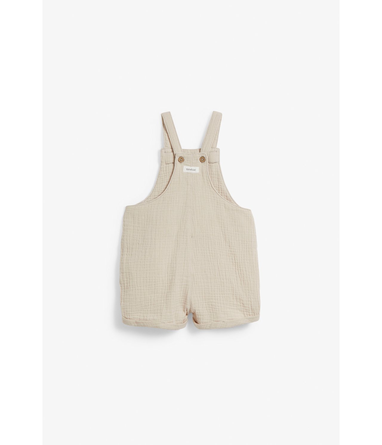 Latzshorts aus Baumwollkrepp - Beige - 3