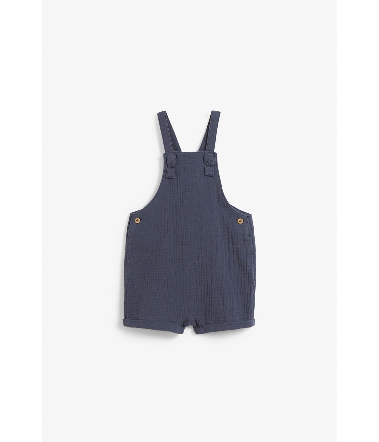 Cotton crepe suspender shorts - Dark blue - 5