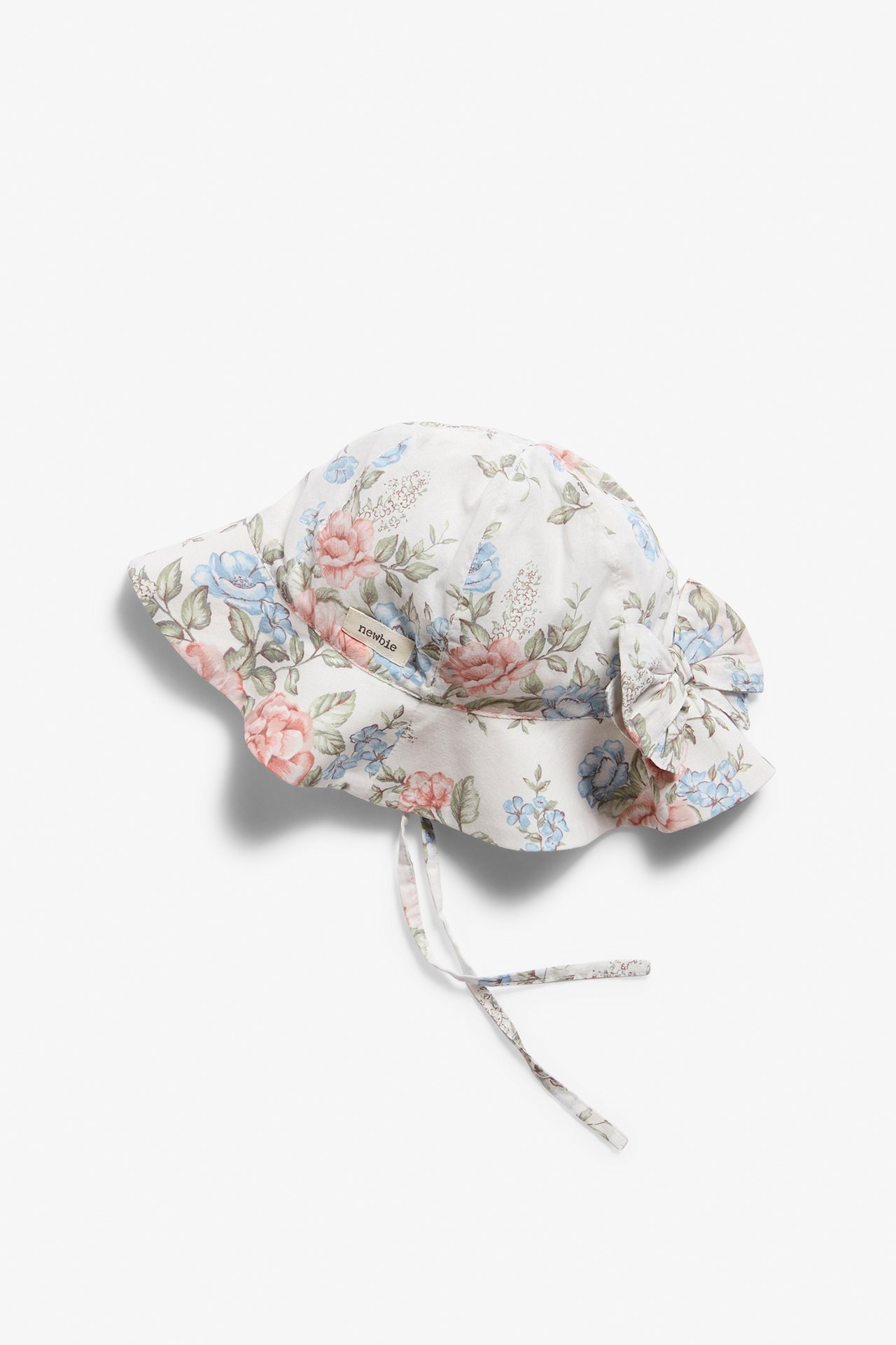 Floral sun hat with bow - Off-white - 2