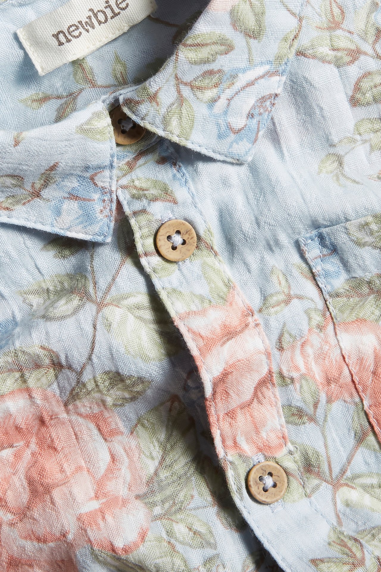 Floral short-sleeved shirt - Light blue  - 1