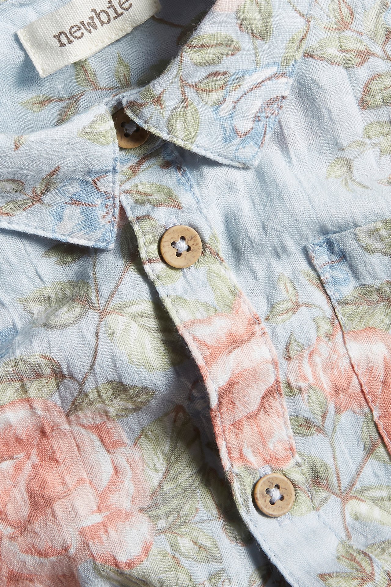 Kurzarmhemd mit Blumenmuster - Hellblau - 1