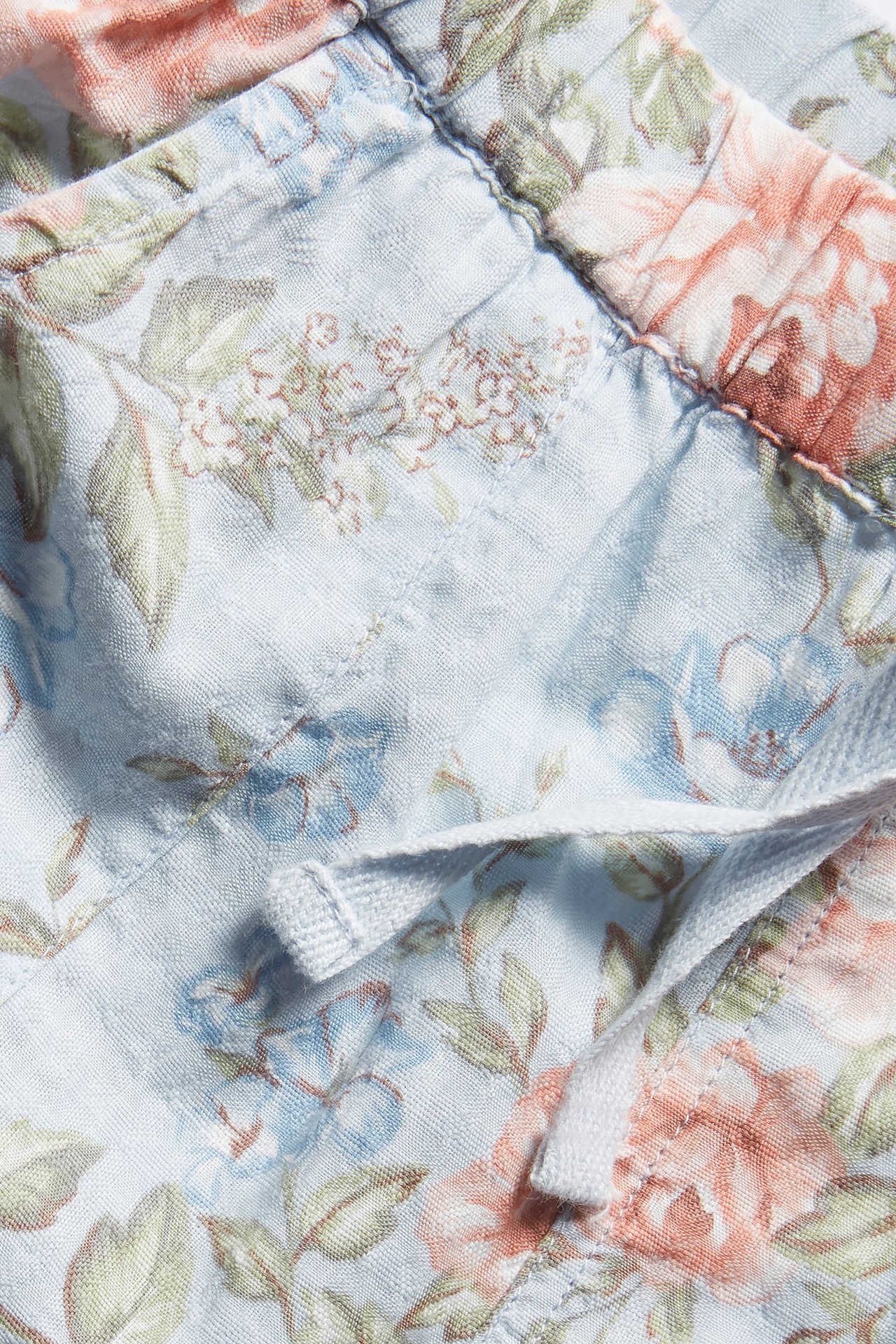 Gewebte Shorts mit Blumenmuster - Hellblau - 1