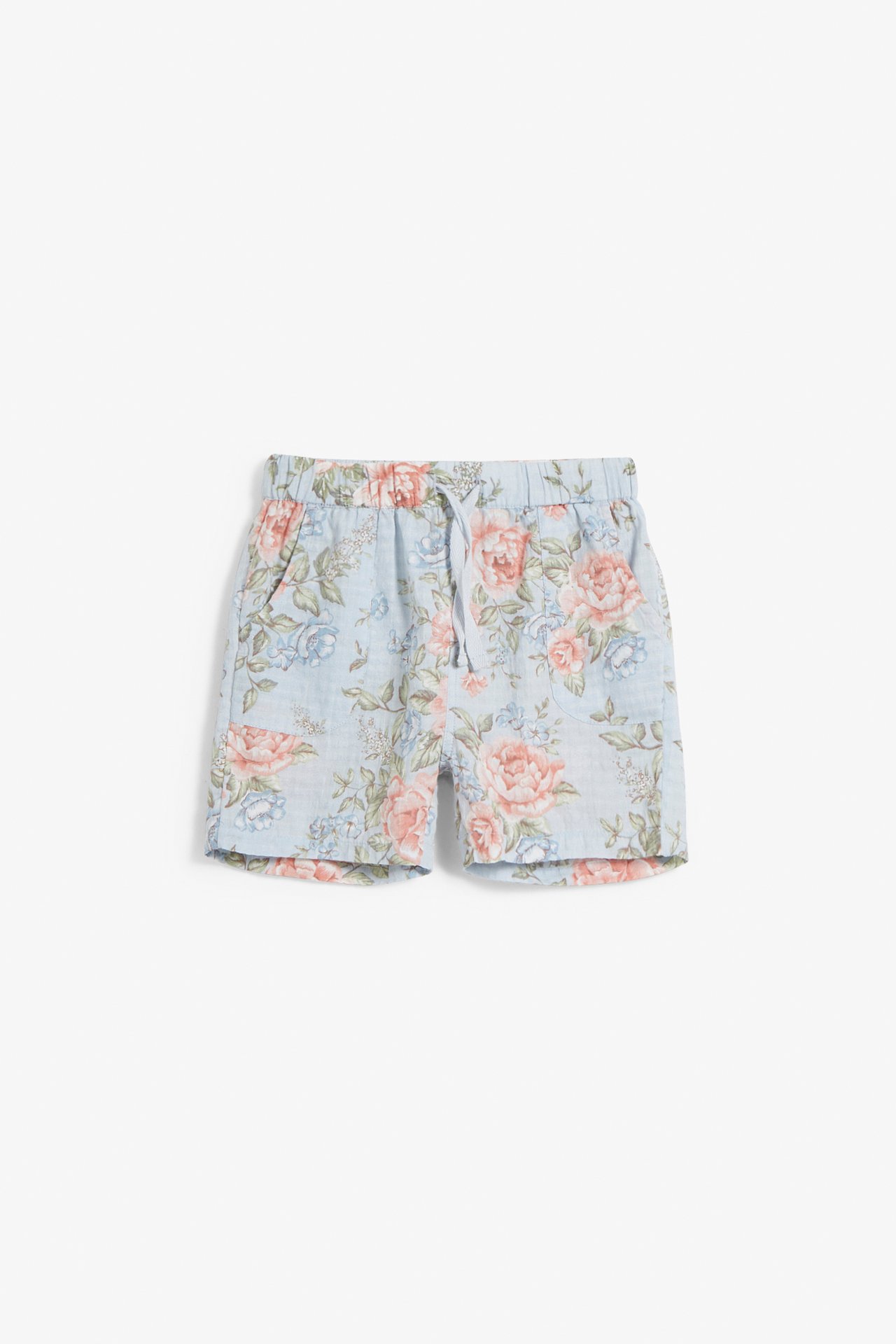 Gewebte Shorts mit Blumenmuster - Hellblau - 2