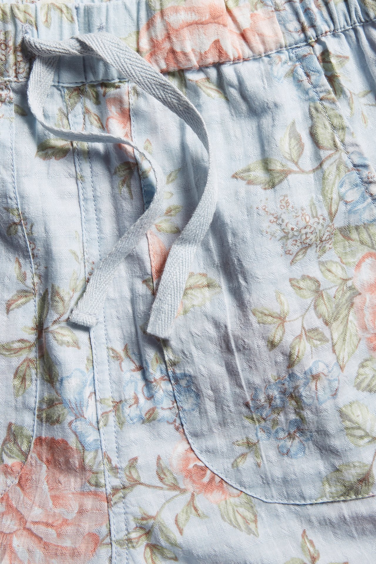 Shorts mit Blumenmuster - Hellblau - 1