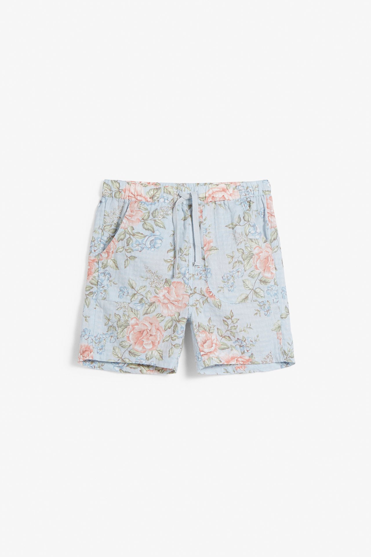 Shorts mit Blumenmuster - Hellblau - 3
