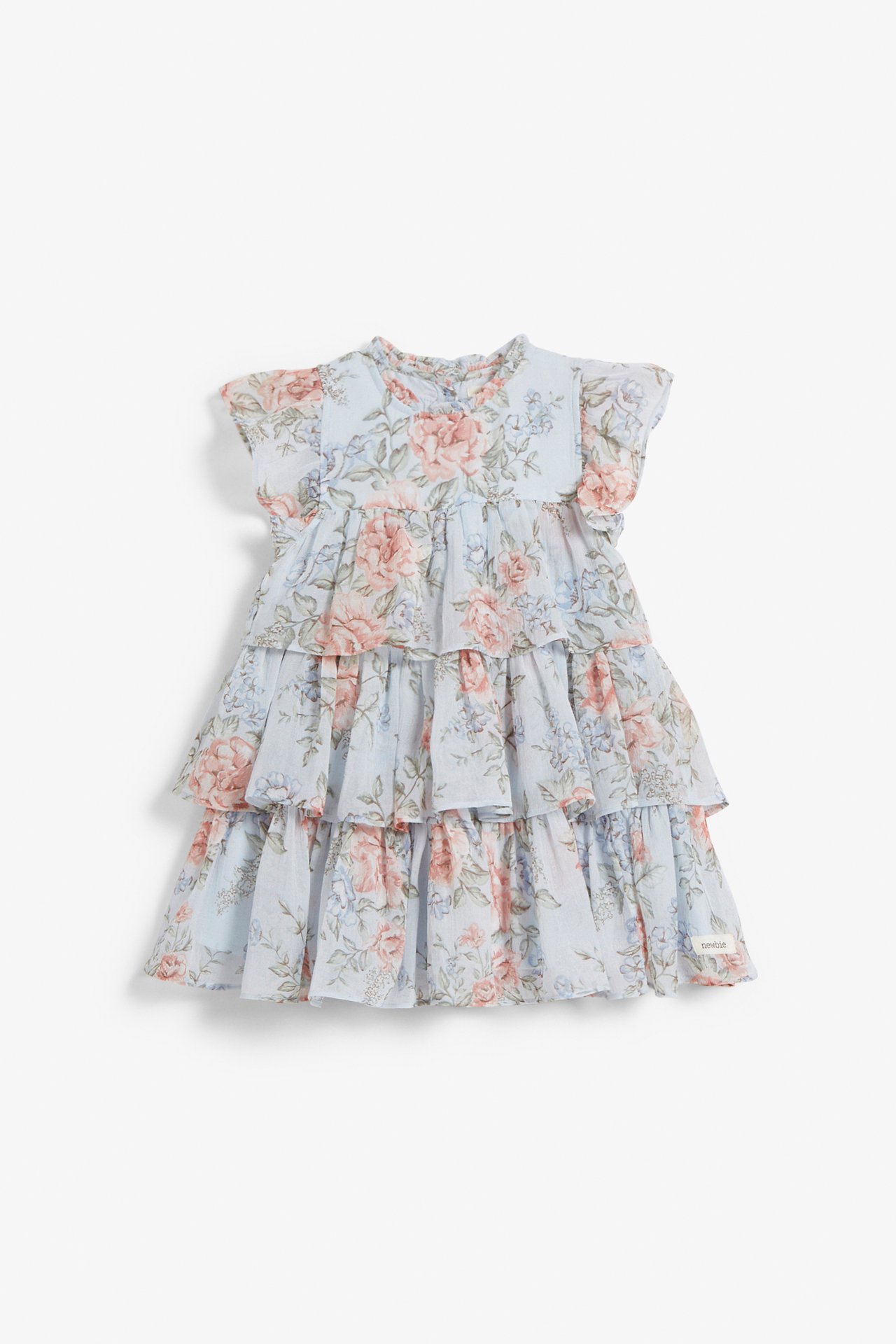 Floral chiffon dress - Light blue  - 2