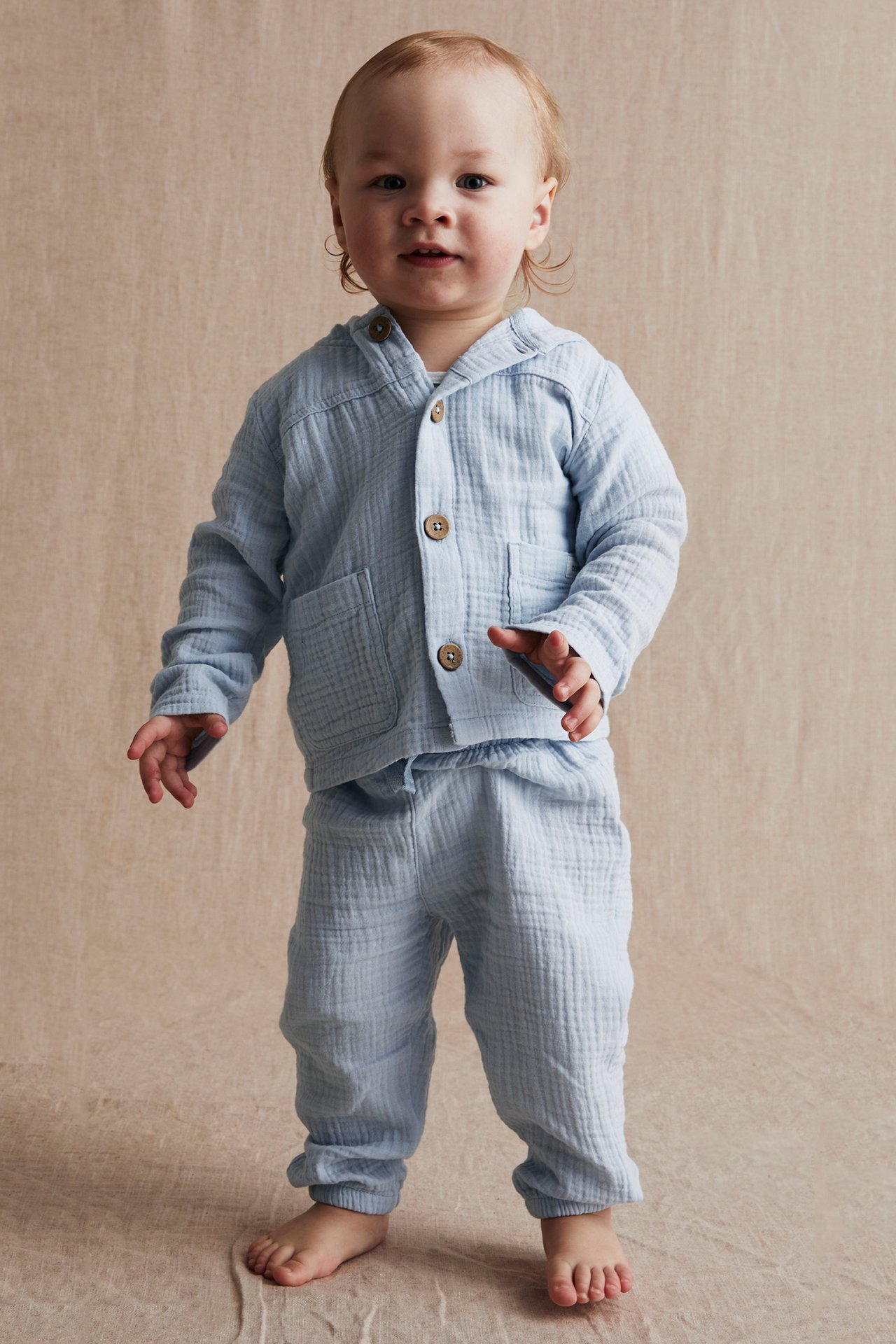 Cotton muslin jacket - Blue - 2
