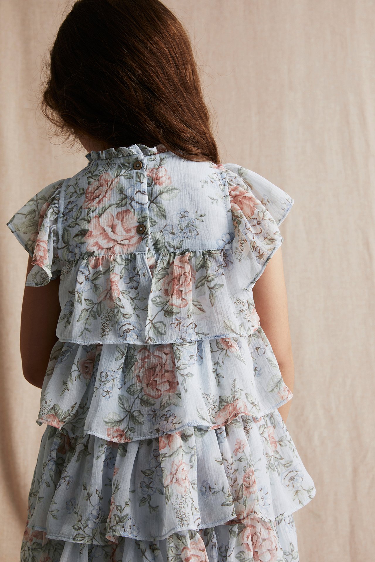 Floral chiffon dress - Light blue - 4