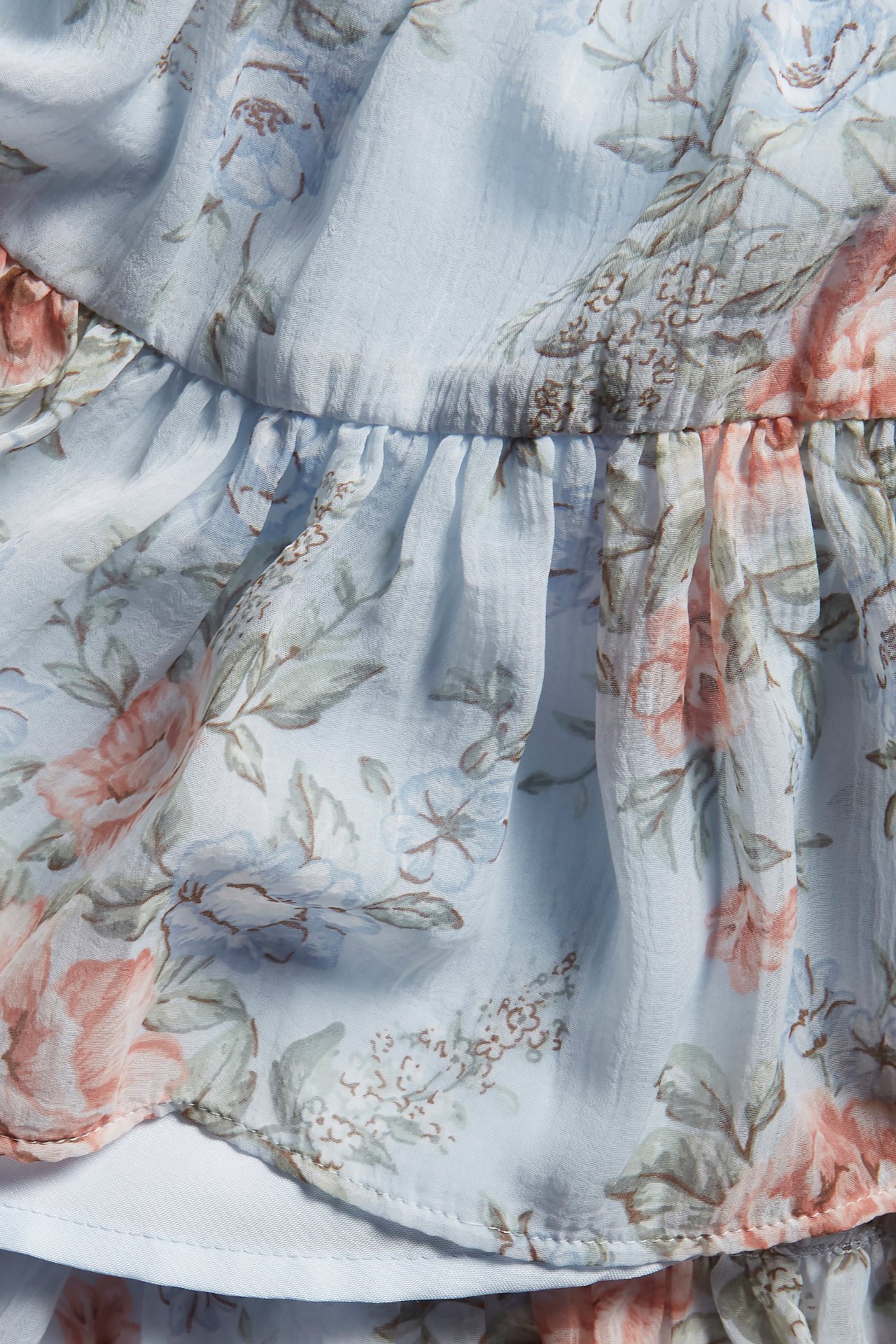 Floral chiffon dress - Light blue - 5