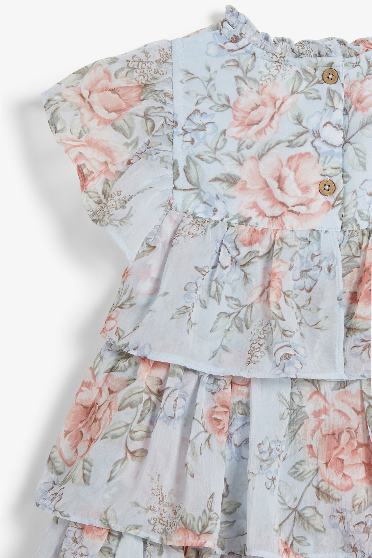 Floral chiffon dress - Light blue - 7