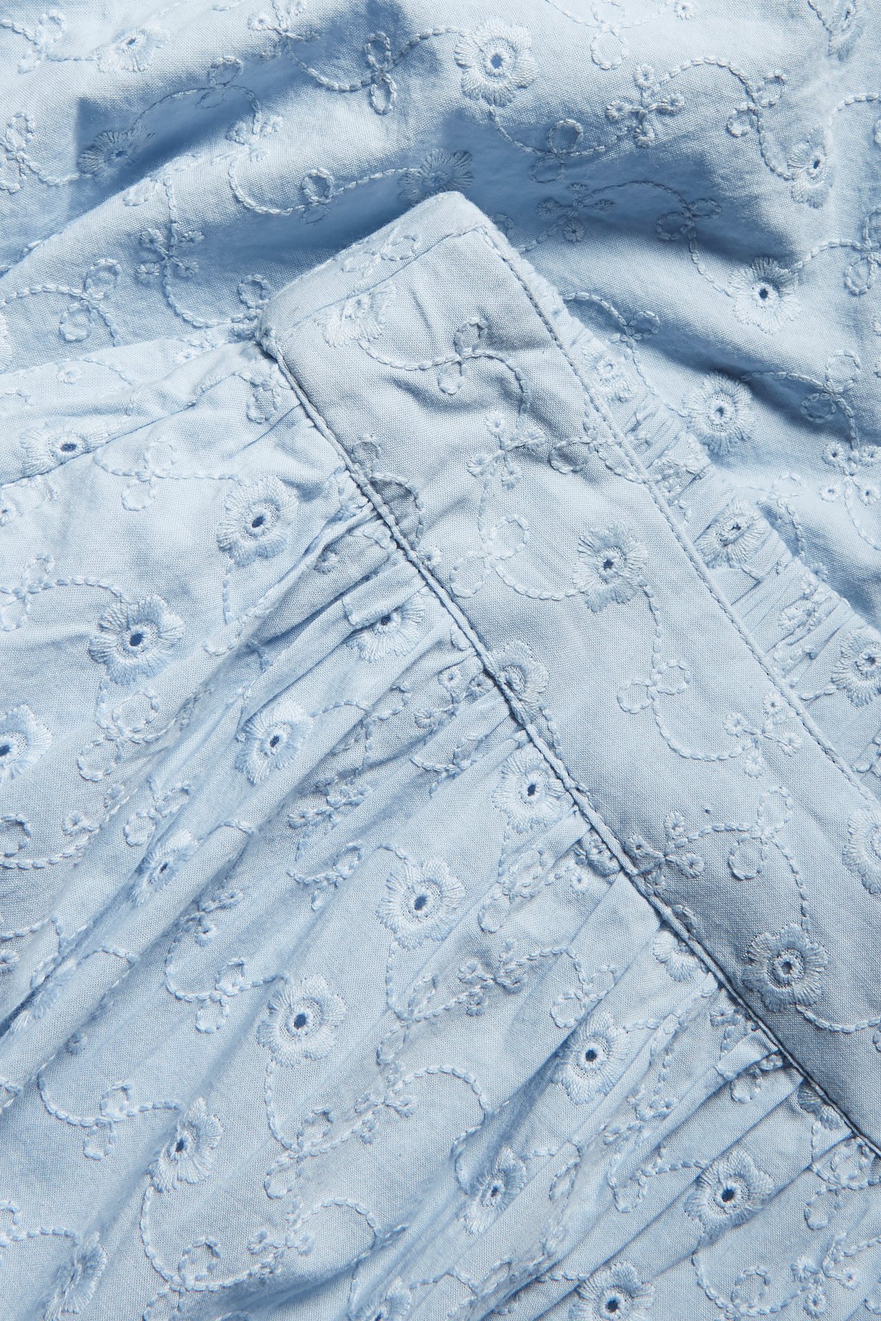 Women's broderie anglaise skirt - Blue - 4
