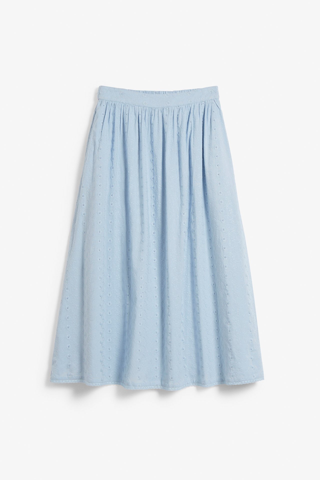 Women's broderie anglaise skirt - Blue - 5