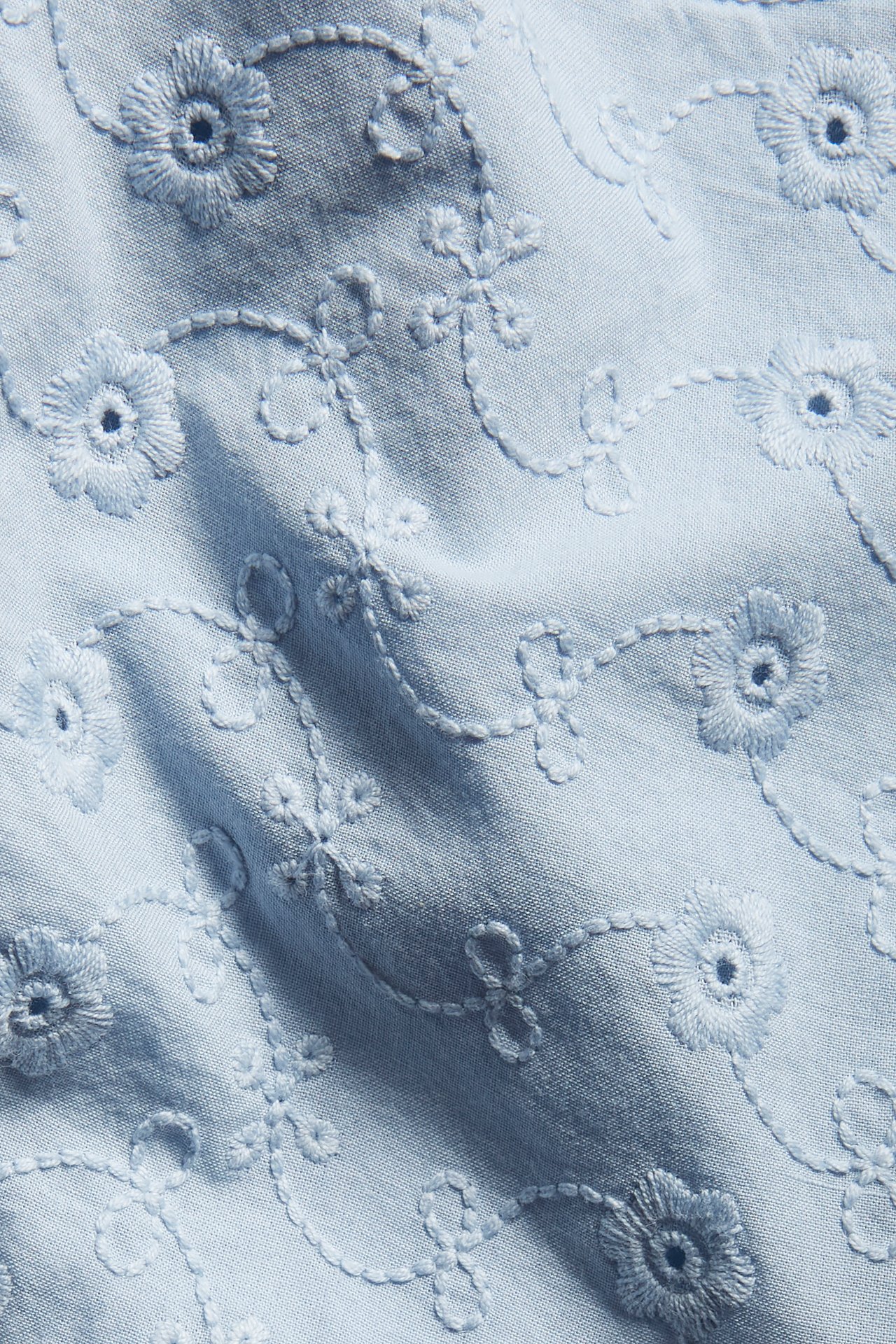 Kleid mit Lochstickerei - Blau - 5