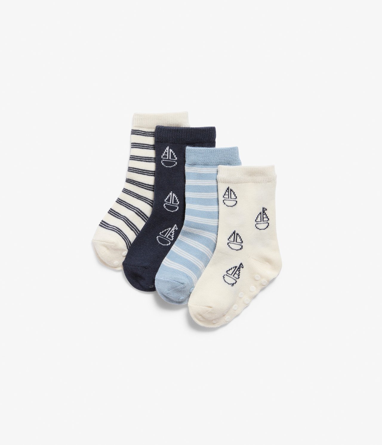 Multi sailboat socks 4pk - Dark blue - 1