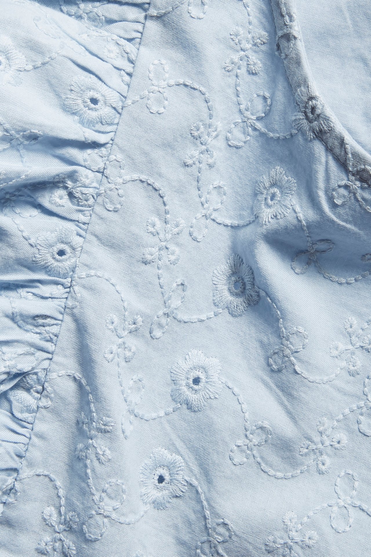 Kleid mit Lochstickerei - Blau - 6