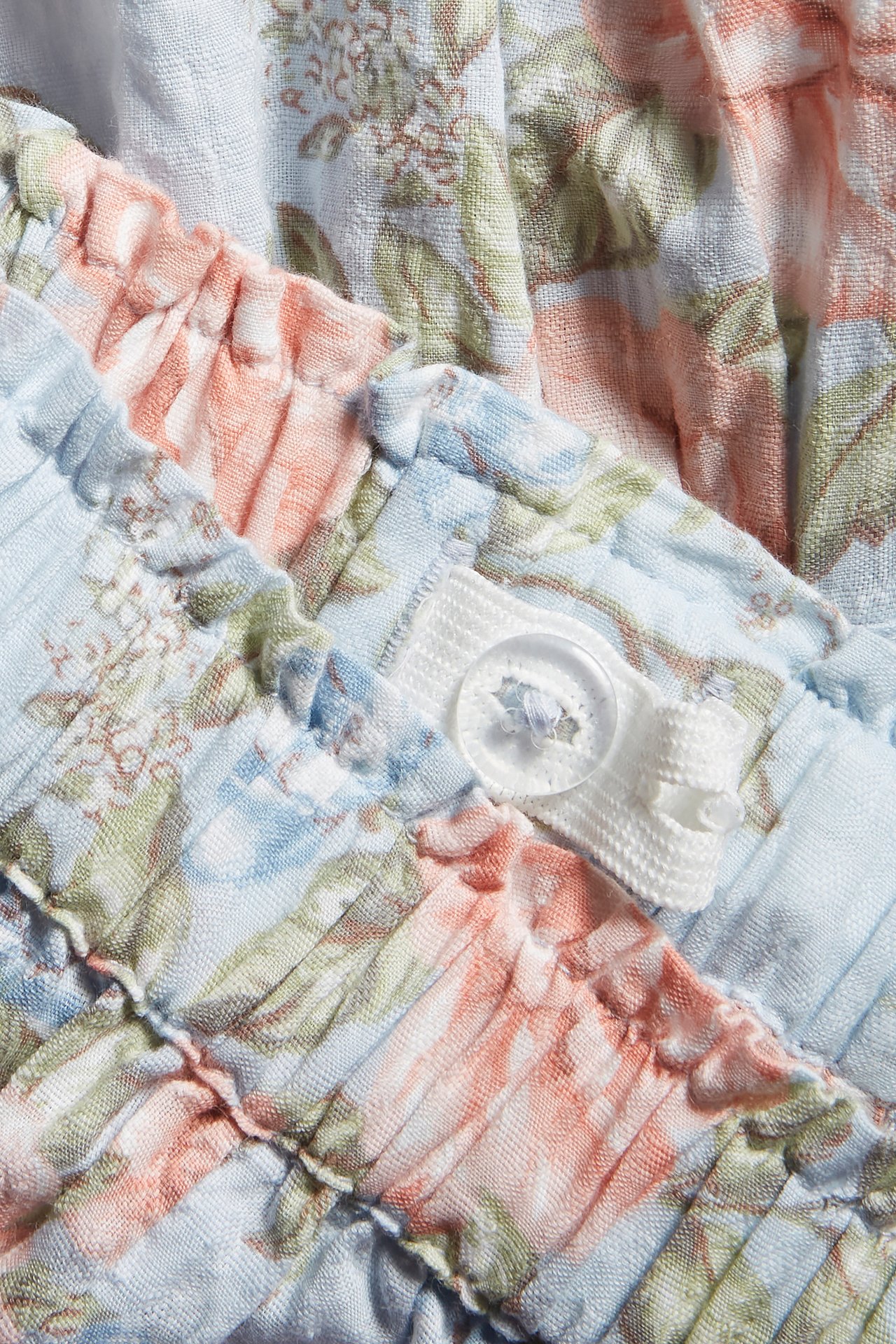 Floral wide shorts - Light blue  - 1