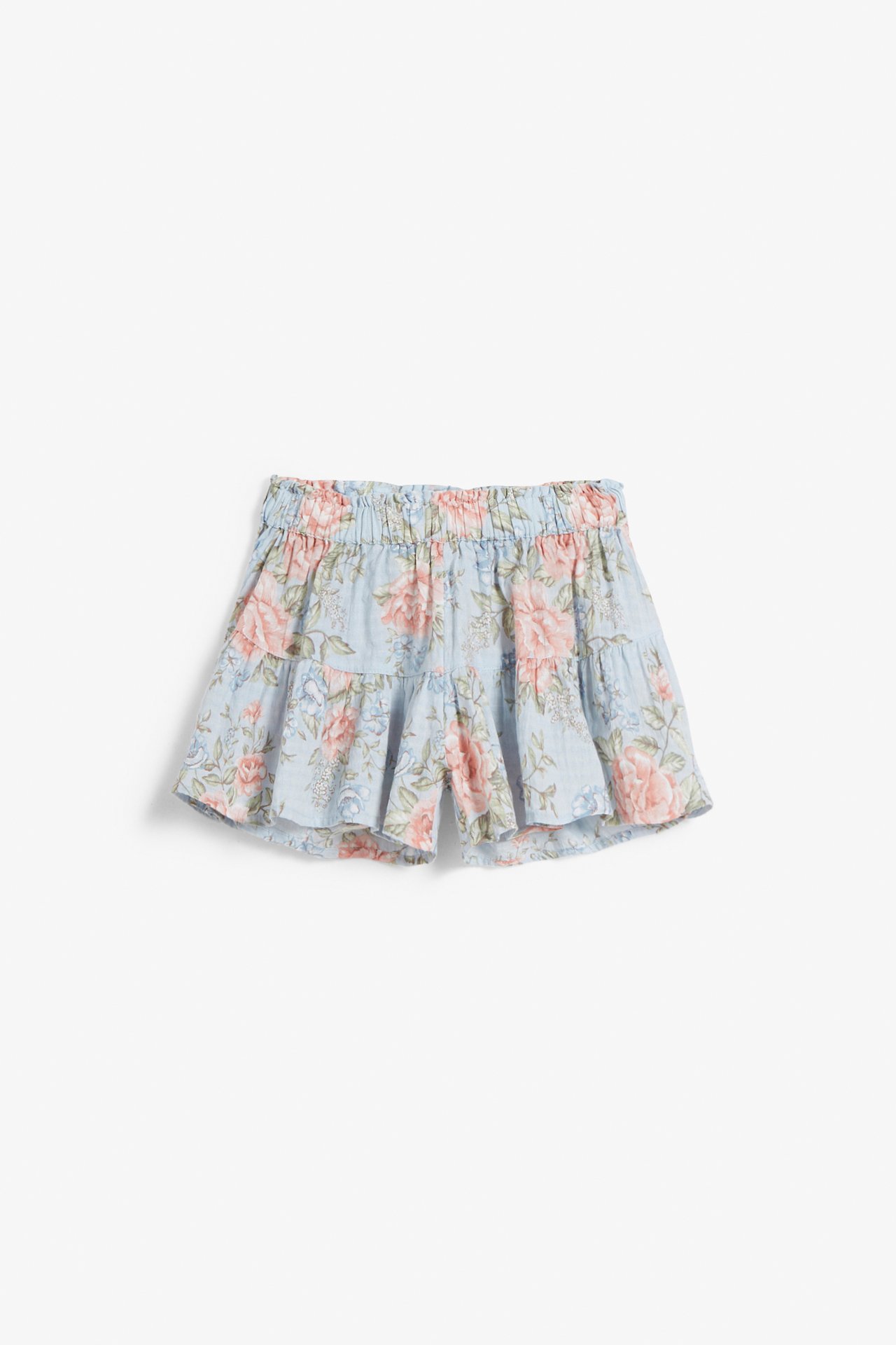Floral wide shorts - Light blue  - 2