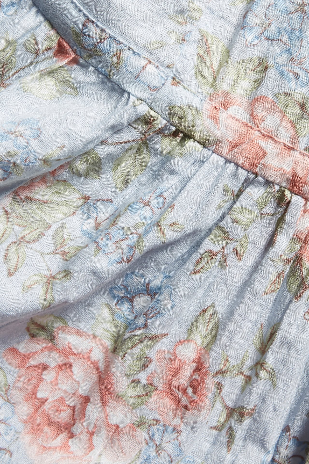 Women's floral midi dress - Light blue  - 7