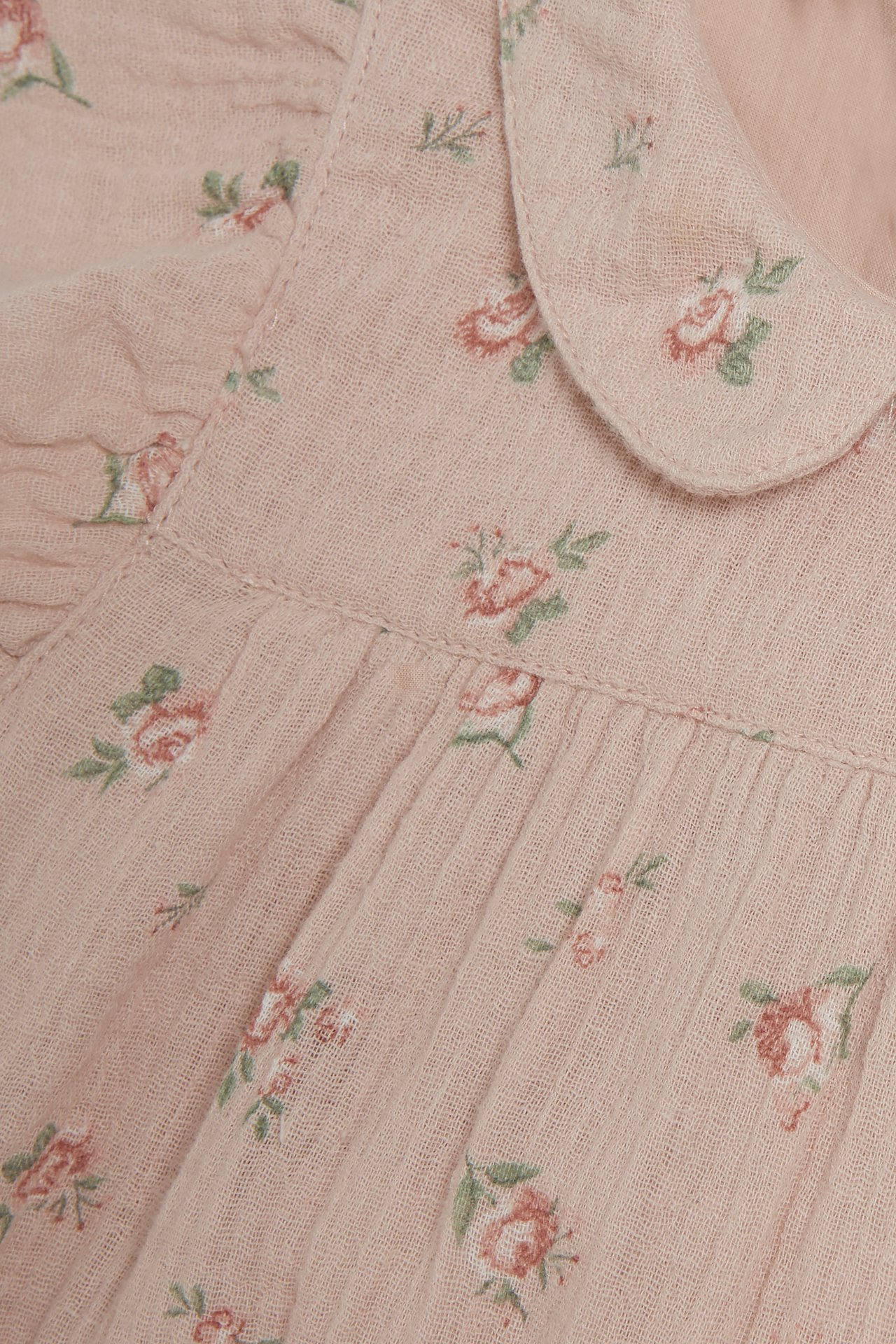 Floral cotton crepe romper - Light pink - 3