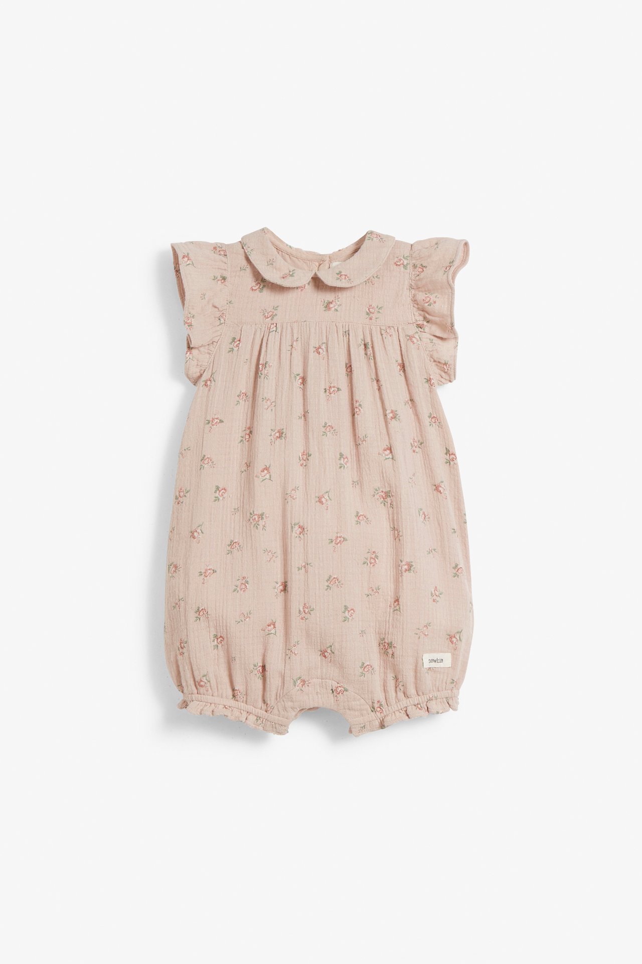 Floral cotton crepe romper - Light pink - 4