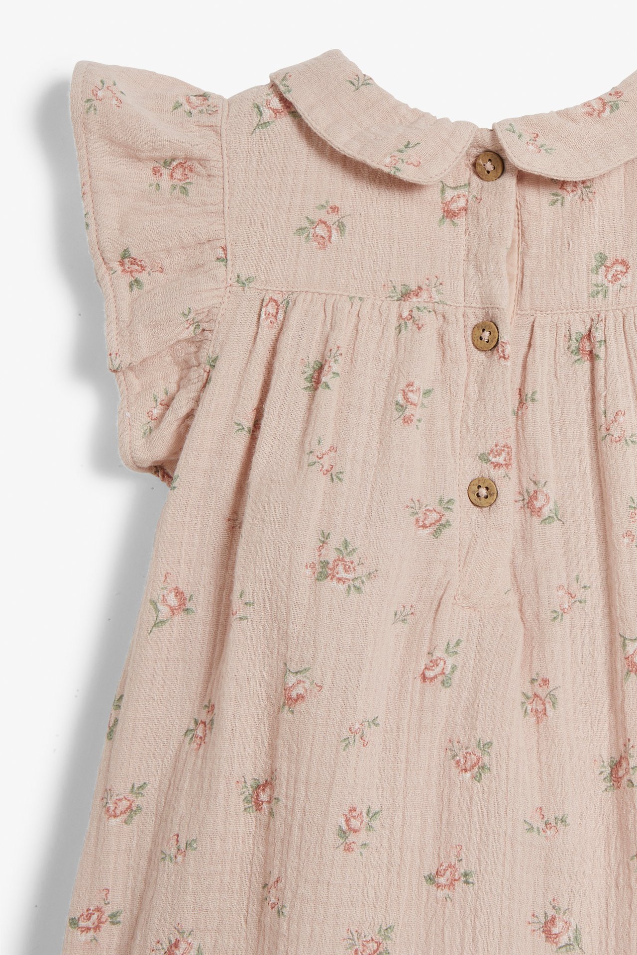 Floral cotton crepe romper - Light pink - 5