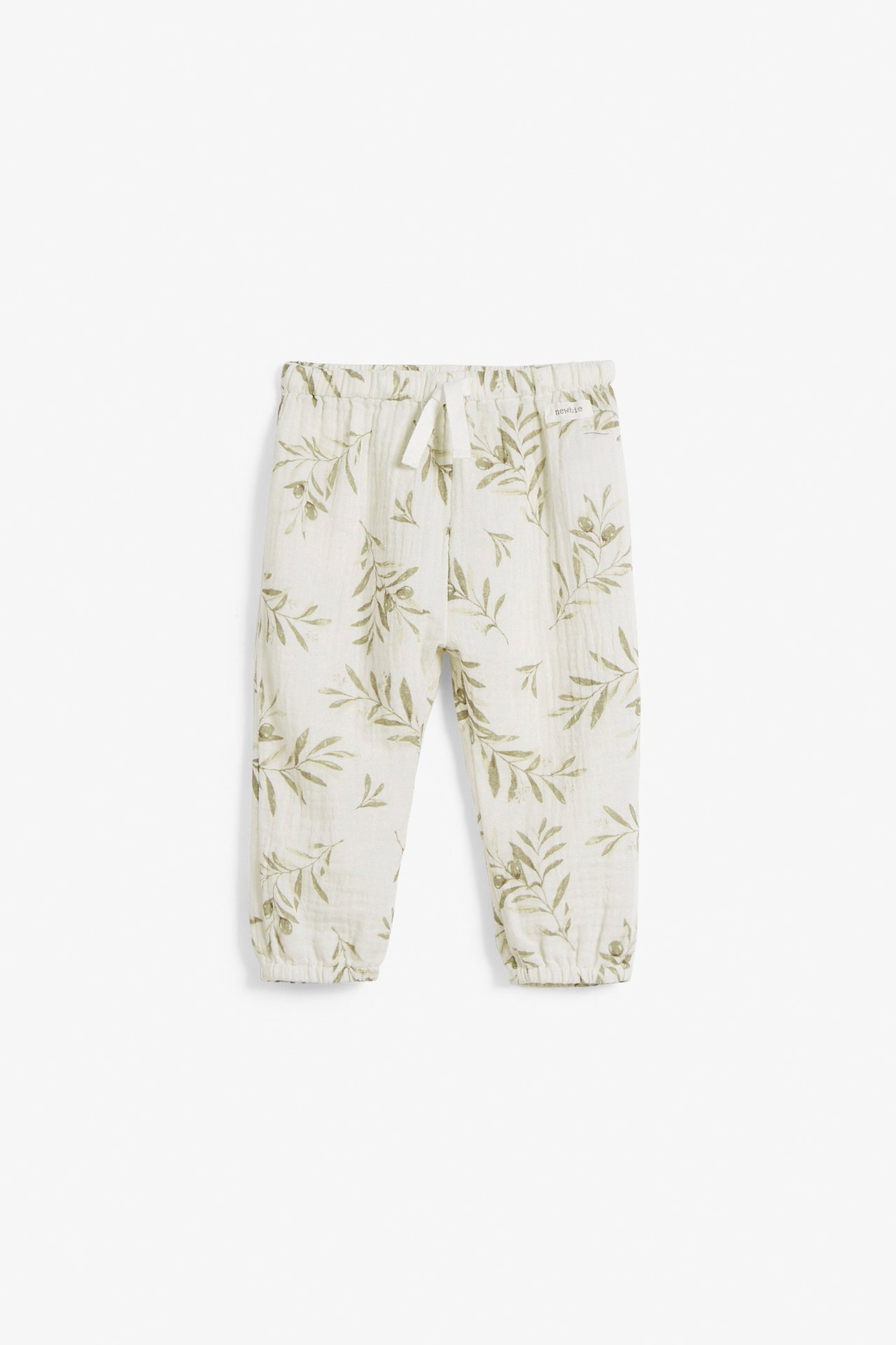 Leaf patterned cotton pants