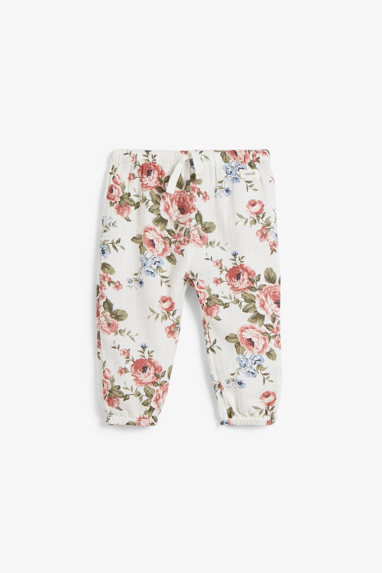 Rose patterned cotton pants