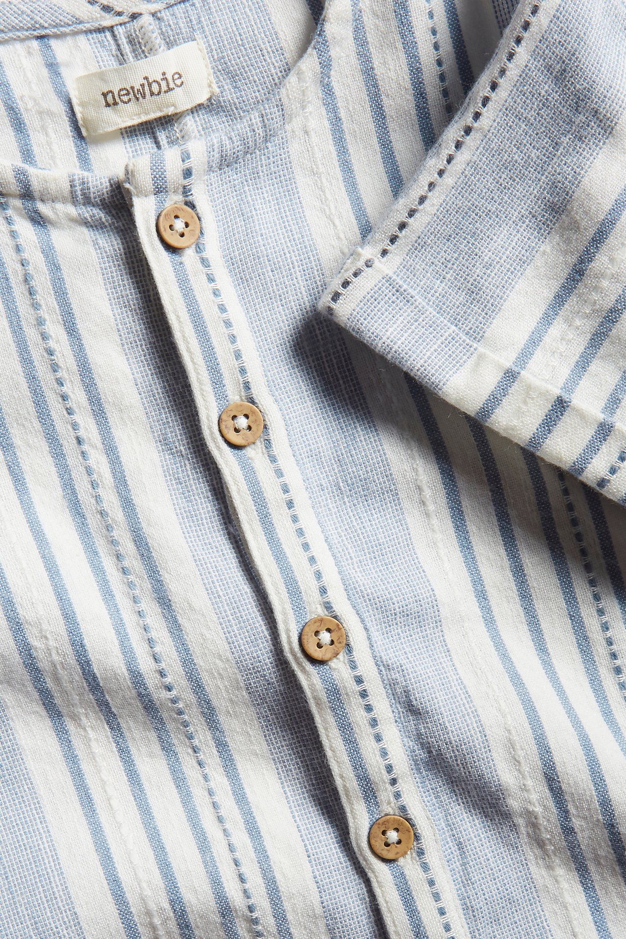 Striped woven romper - Blue - 1