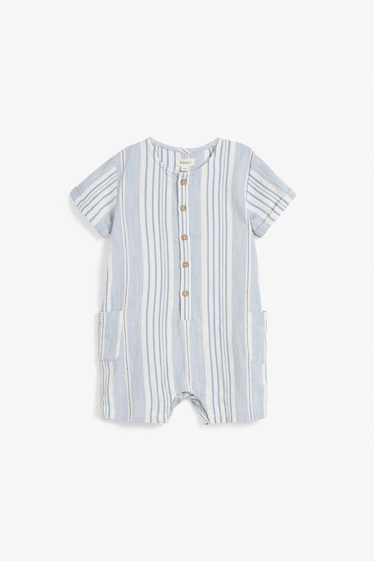 Striped woven romper - Blue - 2