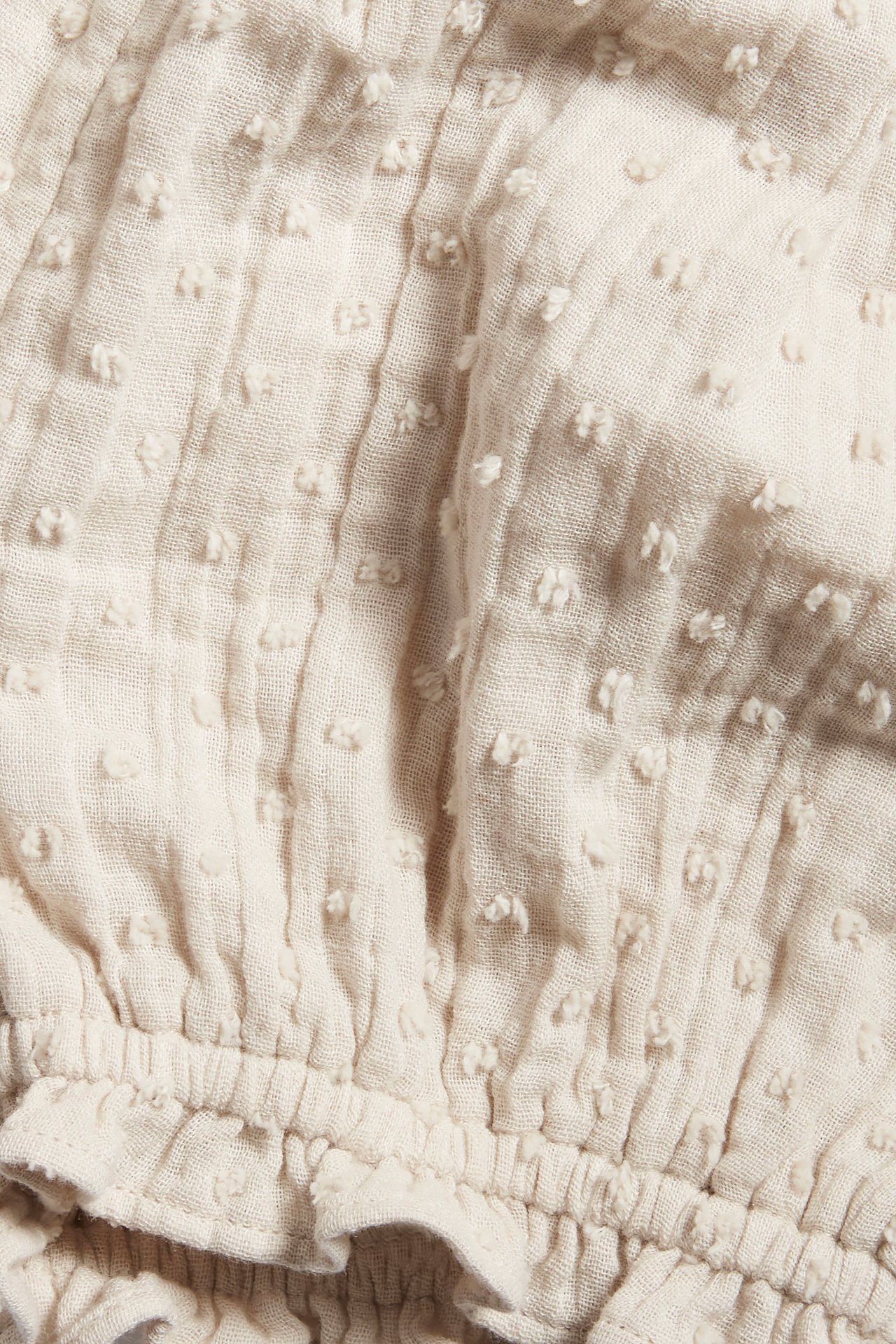 Dobby dot puff shorts - Beige - 1