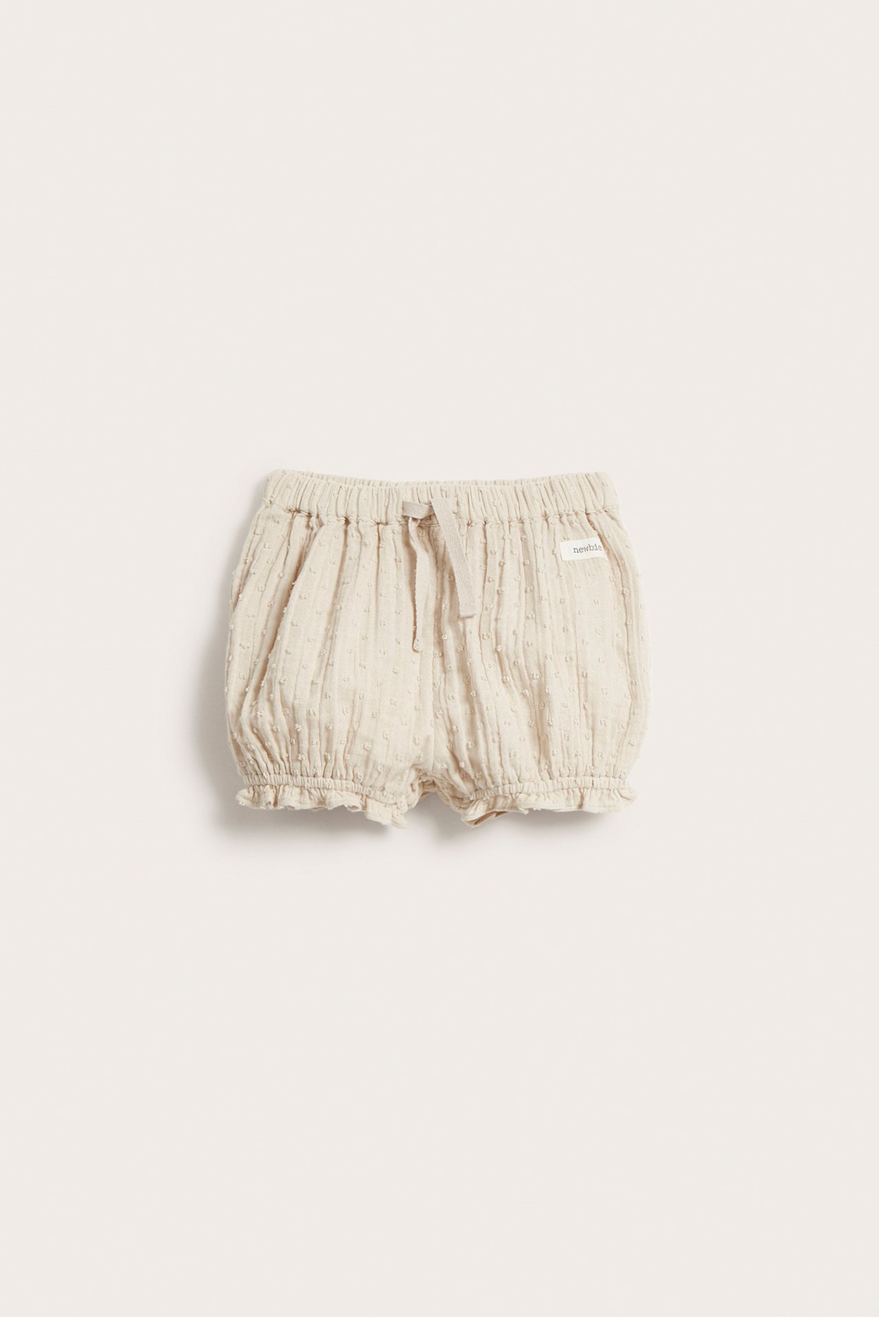 Dobby dot puff shorts - Beige - 2