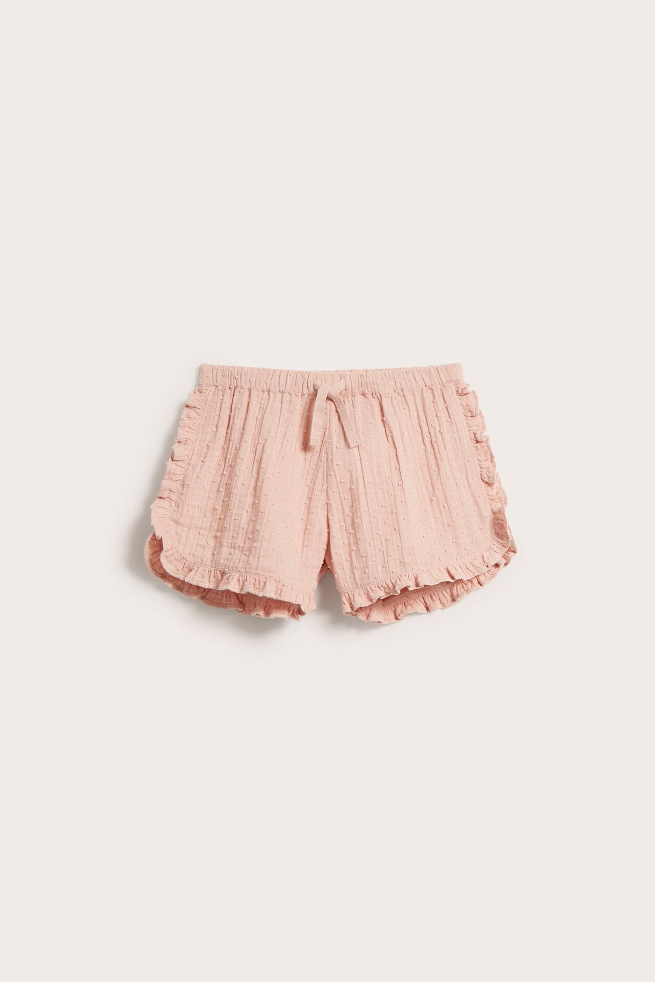 Shorts aus Baumwollkrepp mit Pünktchen - Rosa - 2