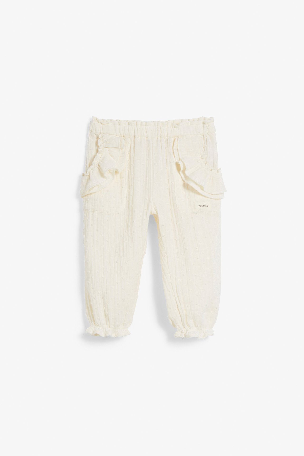 Hose aus Krepp mit Pünktchen - Hellbeige - 2