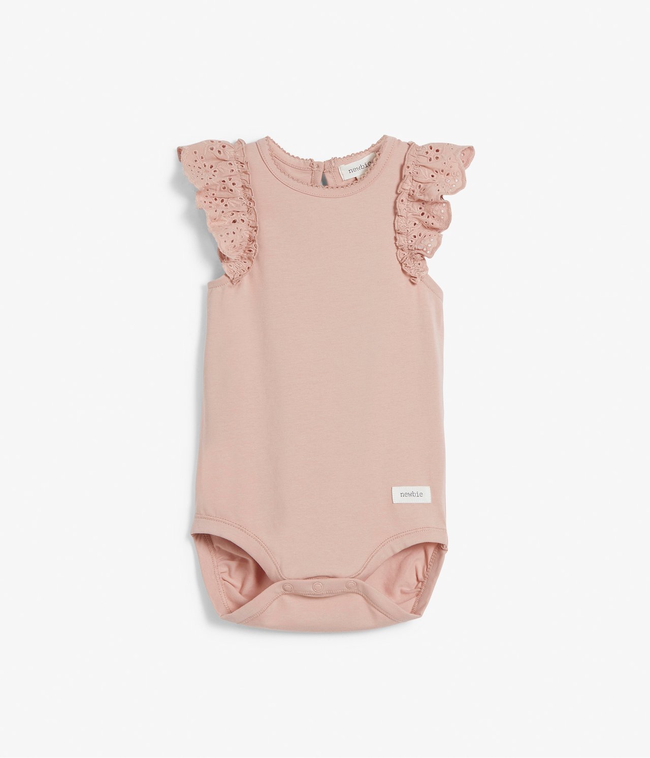 Body mit Rüschen und Lochstickerei - Rosa - 2